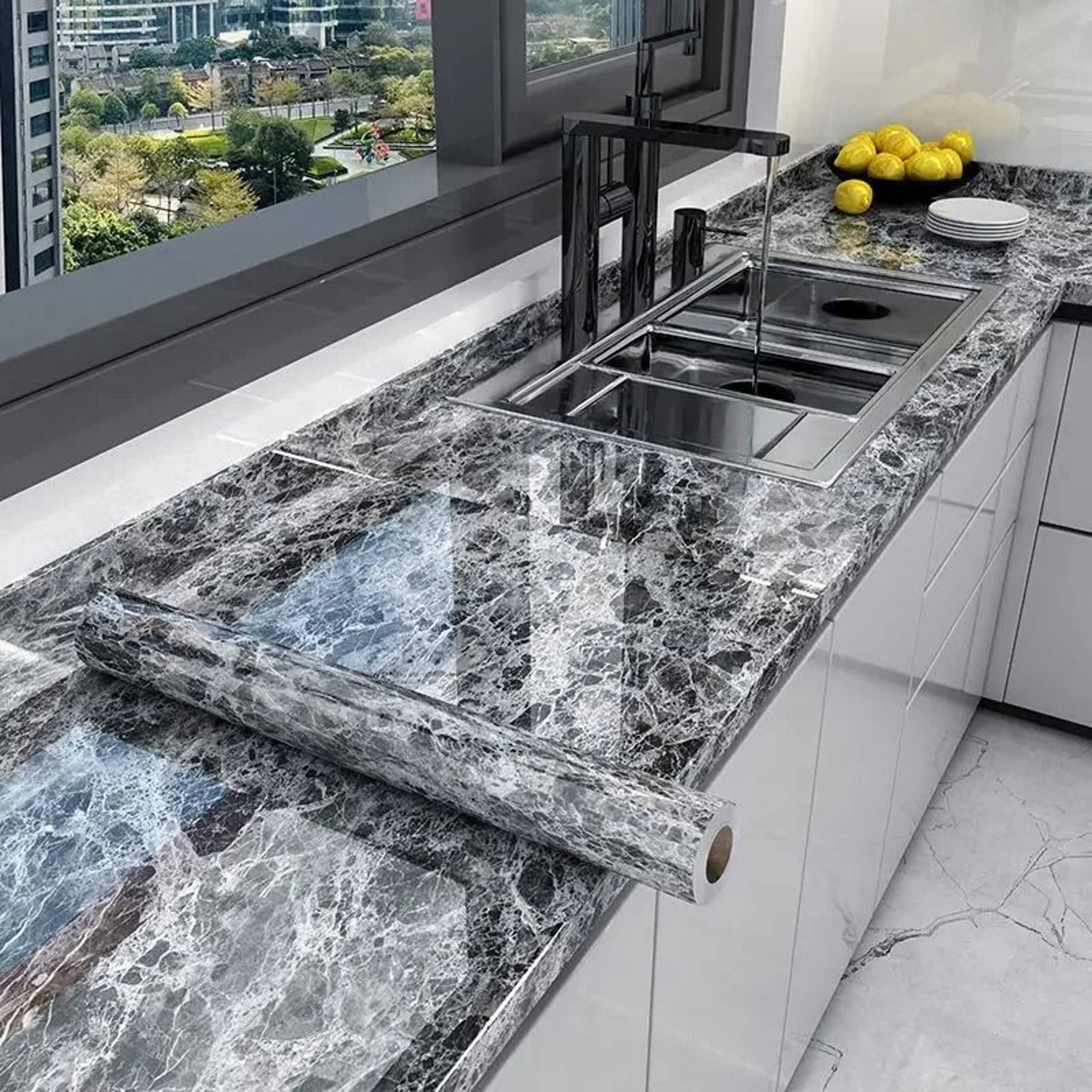 Premium Marble SelfAdhesive Wallpaper  Waterproof  OilProof Kitchen Contact Paper With Thermostabil 3
