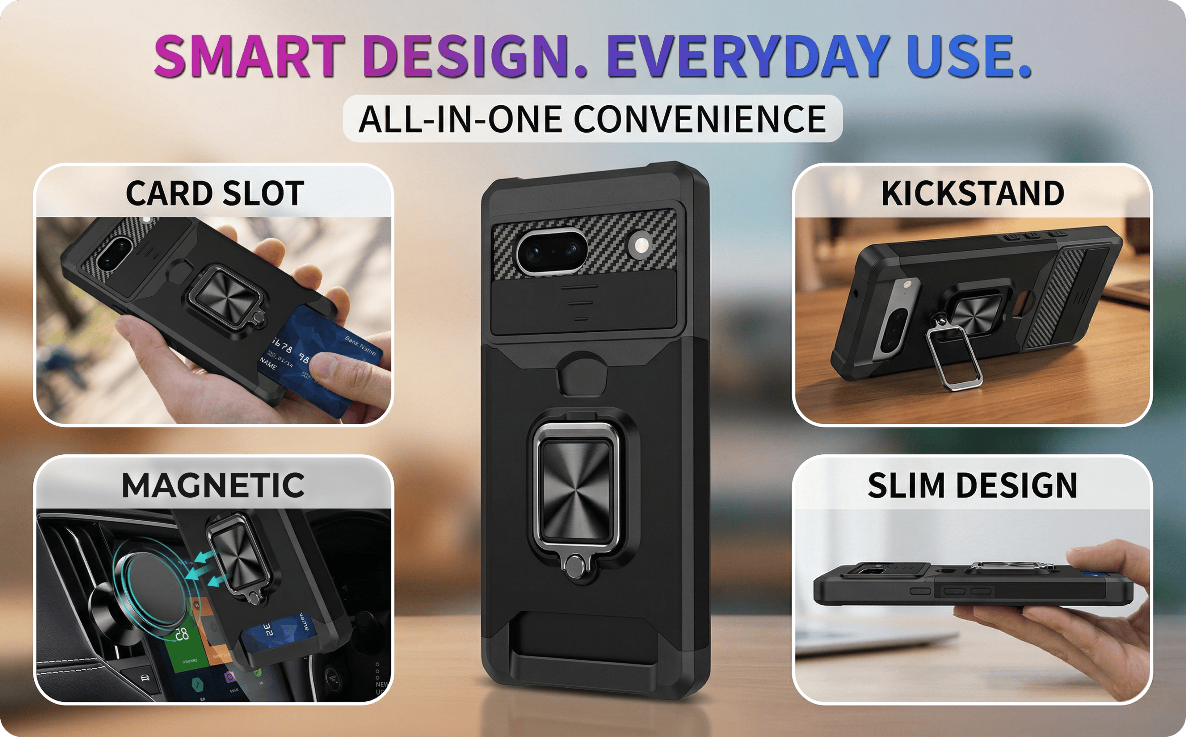 Wallet Phone Case with Card Slot and Kickstand for Google Pixel – view 15