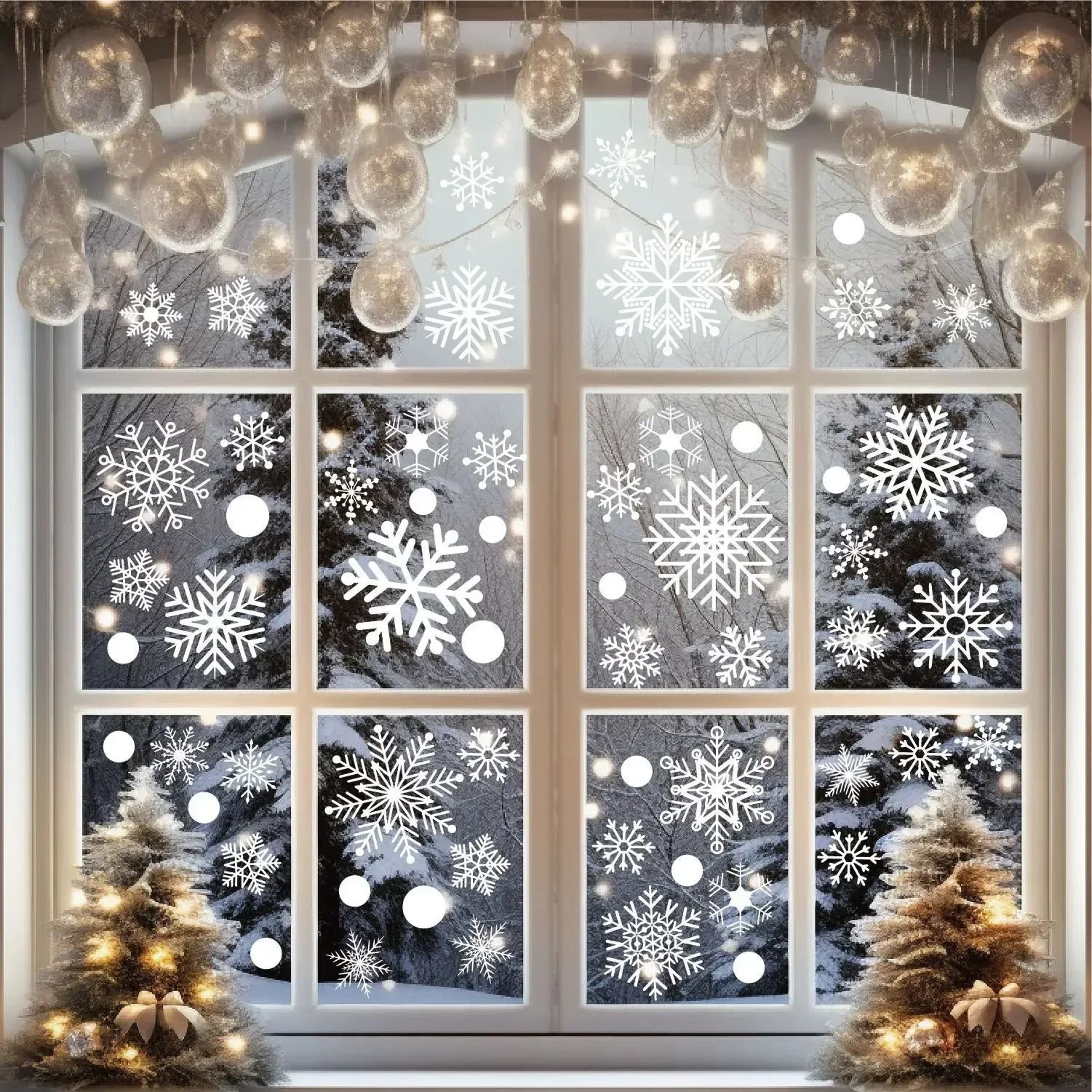Merry Christmas White Snowflake Window Stickers  Festive Winter Wonderland Decals For Home Wall  Gl 0