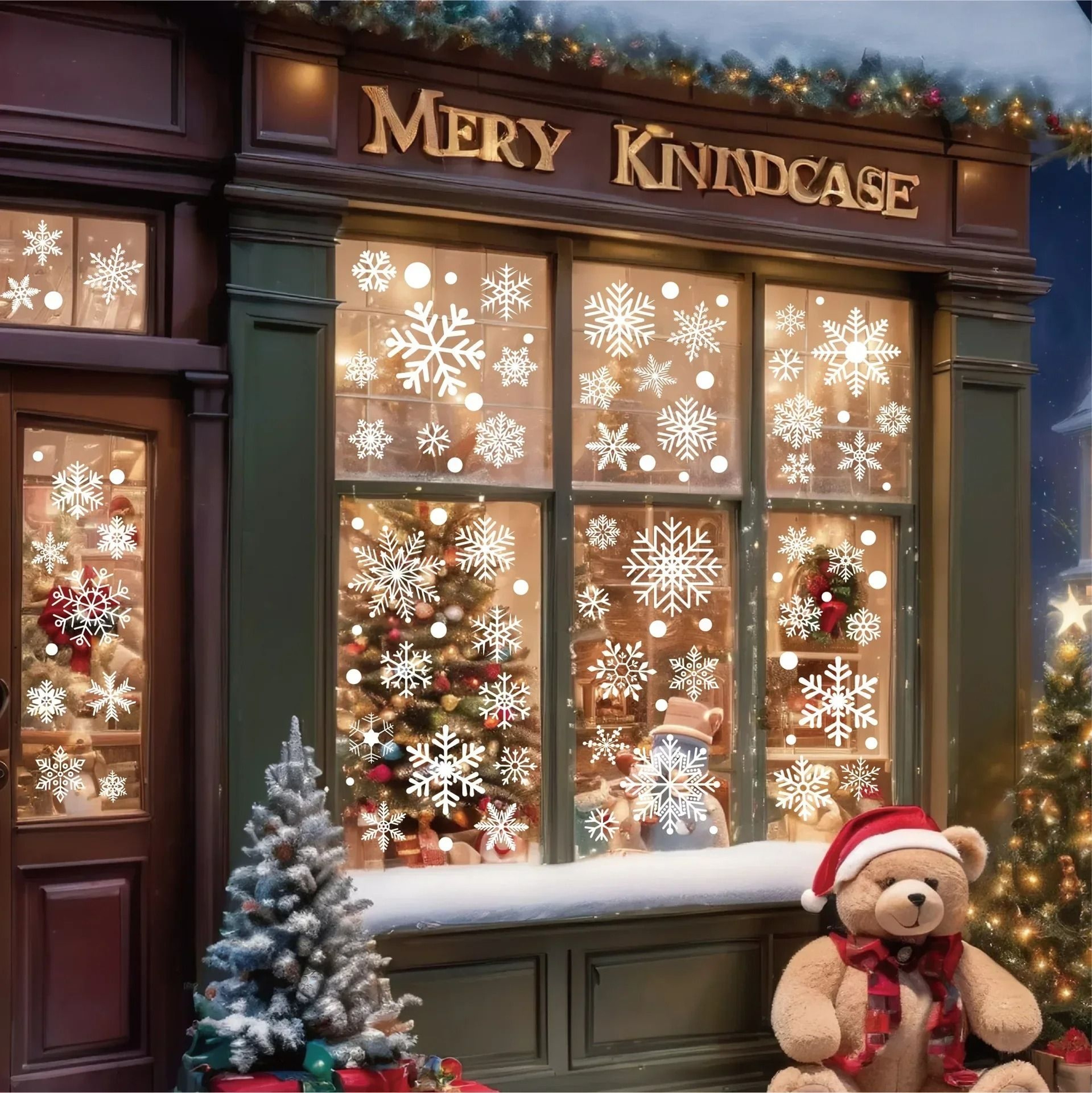Merry Christmas White Snowflake Window Stickers  Festive Winter Wonderland Decals For Home Wall  Gl 4