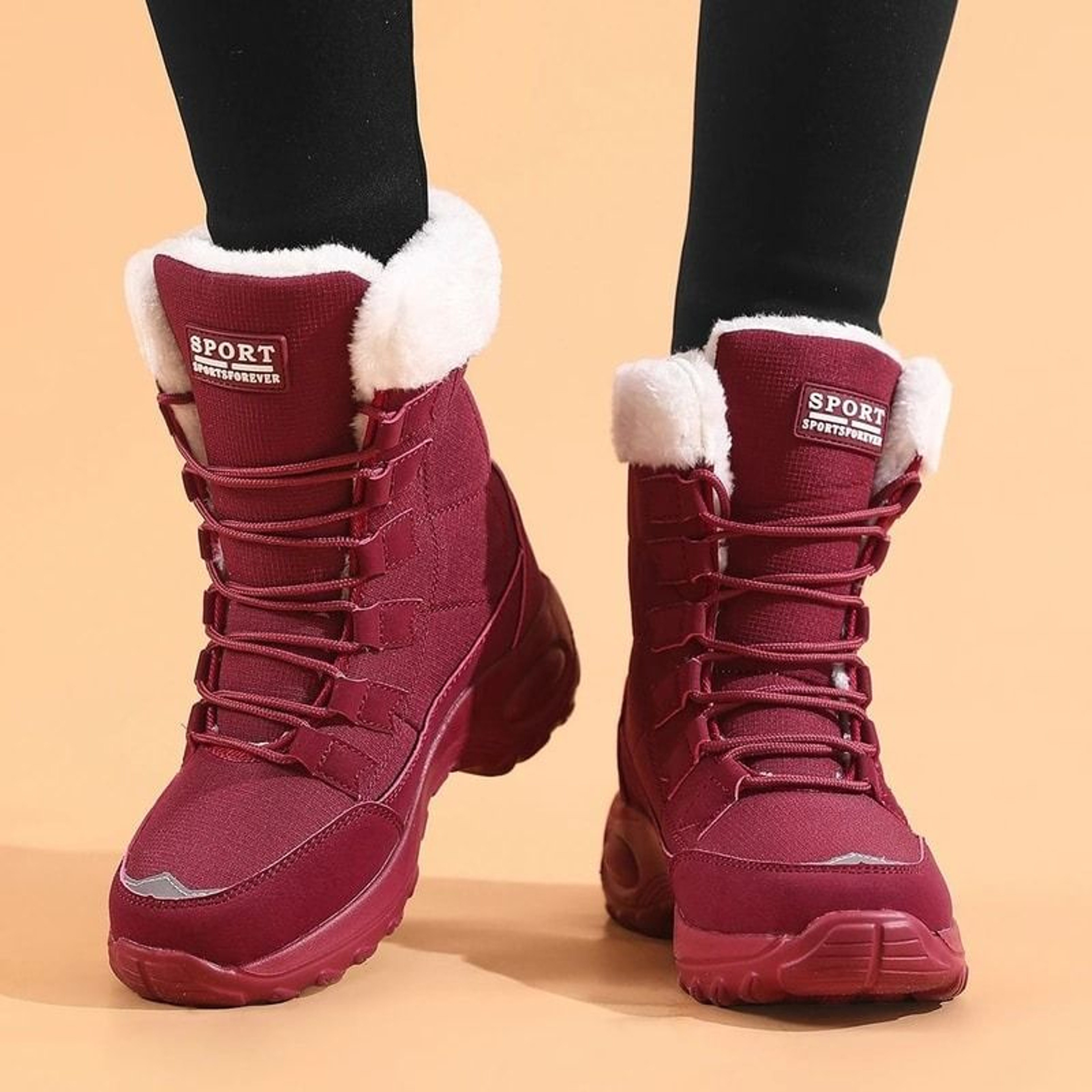 Womens HighPerformance Thermal Snow Boots  Waterproof MidCalf Hiking  Winter Boots 6