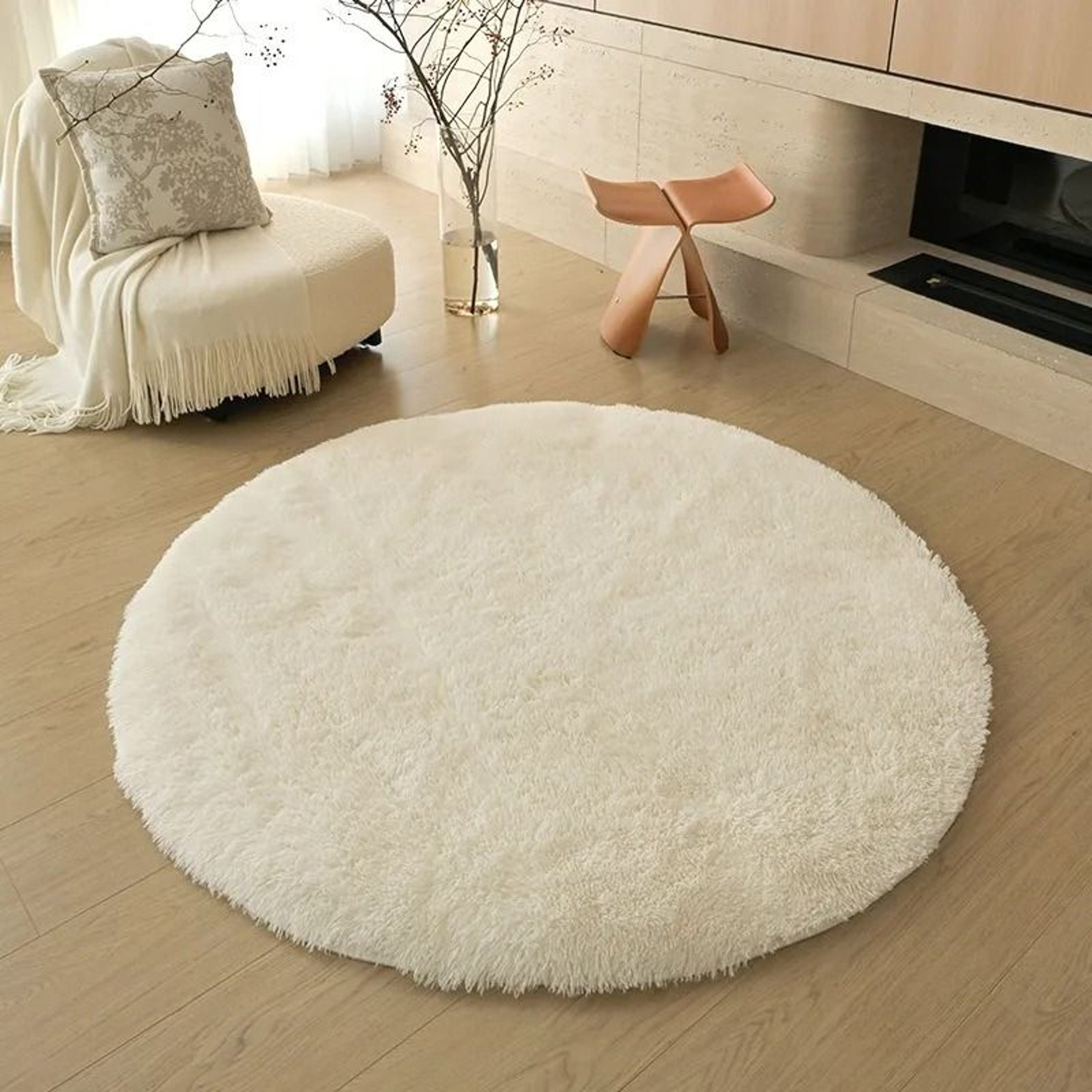 Soft Plush Circular Rug  Fluffy Kids Bedroom Play Mat  Nursery Floor Decor For Baby Room  Home Styl 9