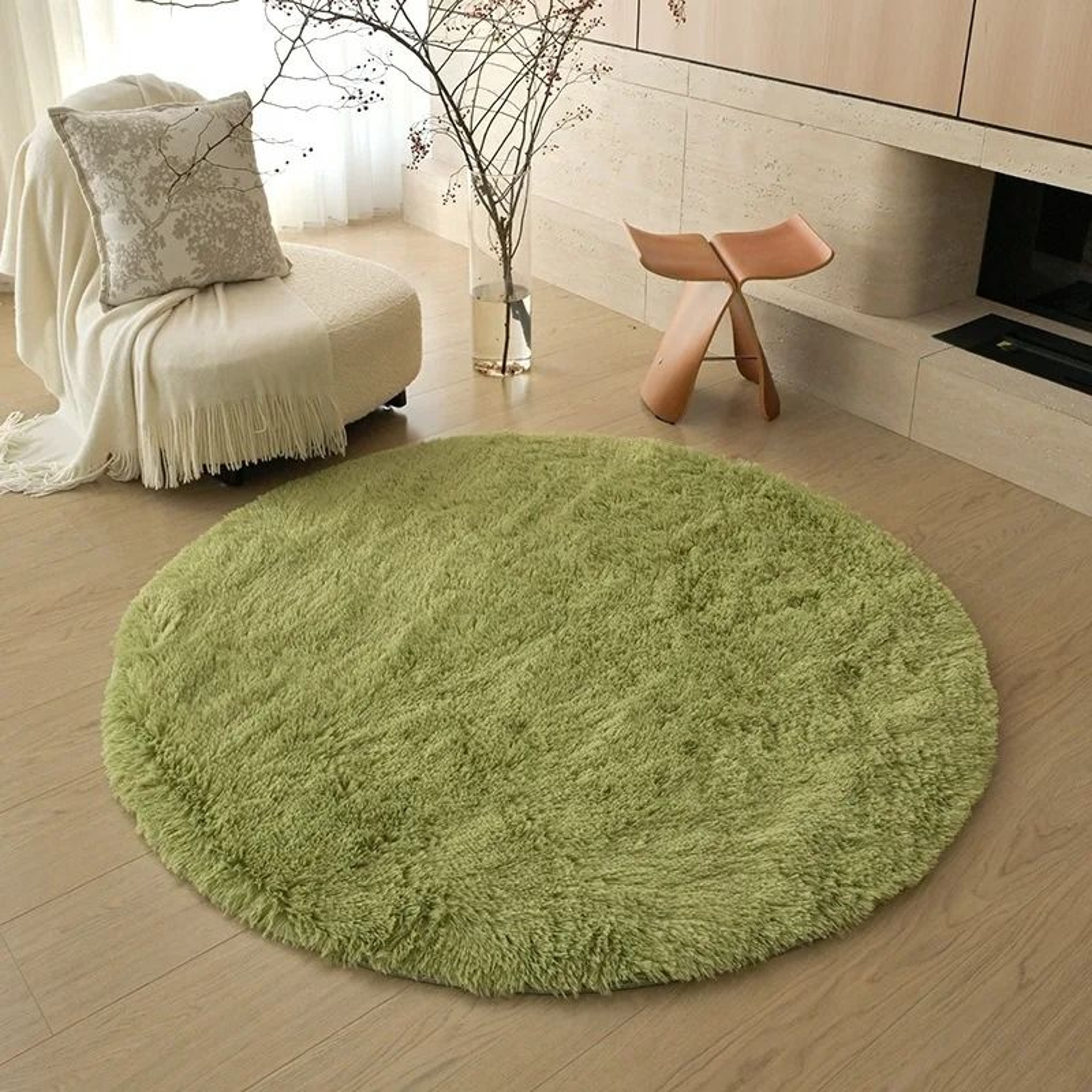 Soft Plush Circular Rug  Fluffy Kids Bedroom Play Mat  Nursery Floor Decor For Baby Room  Home Styl 10