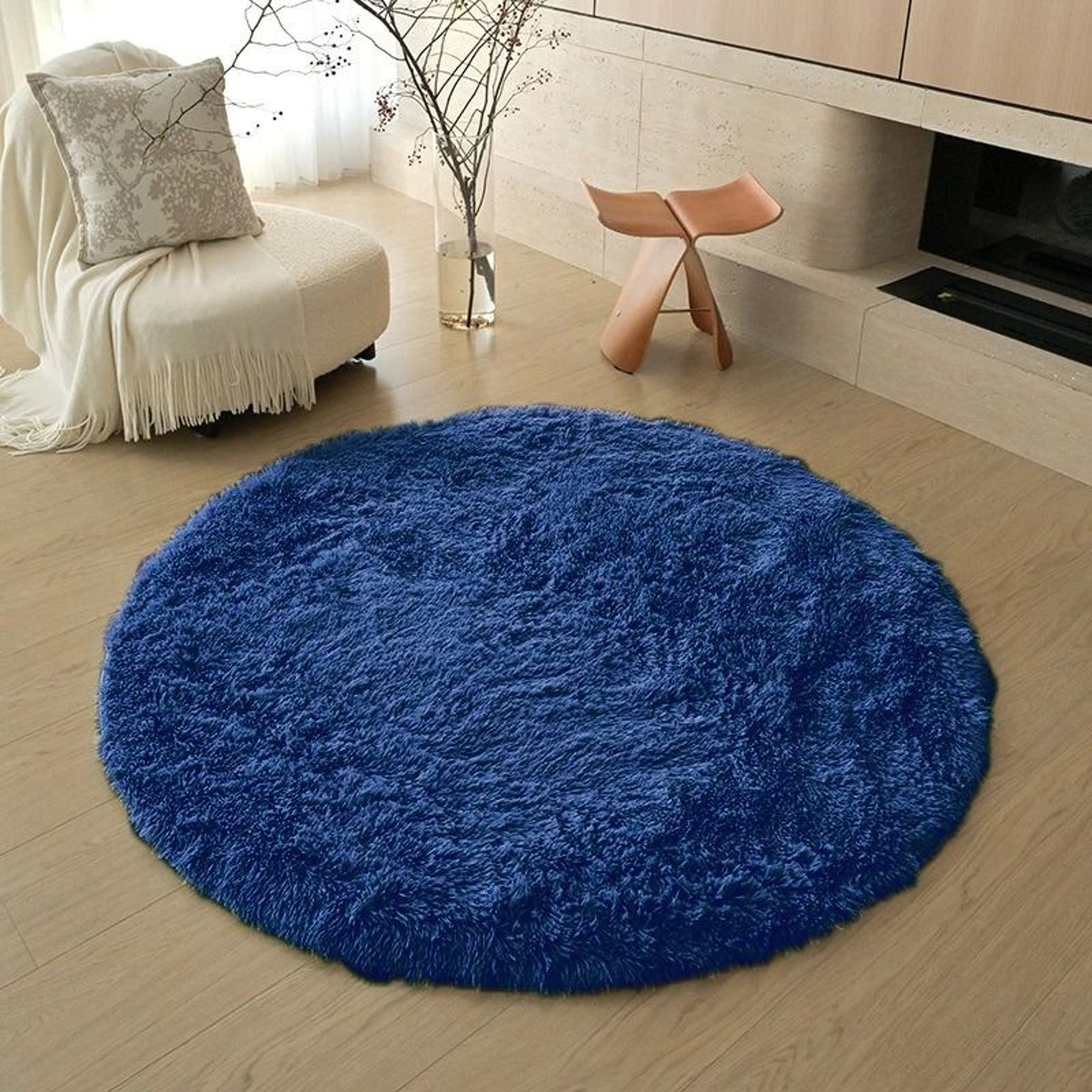 Soft Plush Circular Rug  Fluffy Kids Bedroom Play Mat  Nursery Floor Decor For Baby Room  Home Styl 14