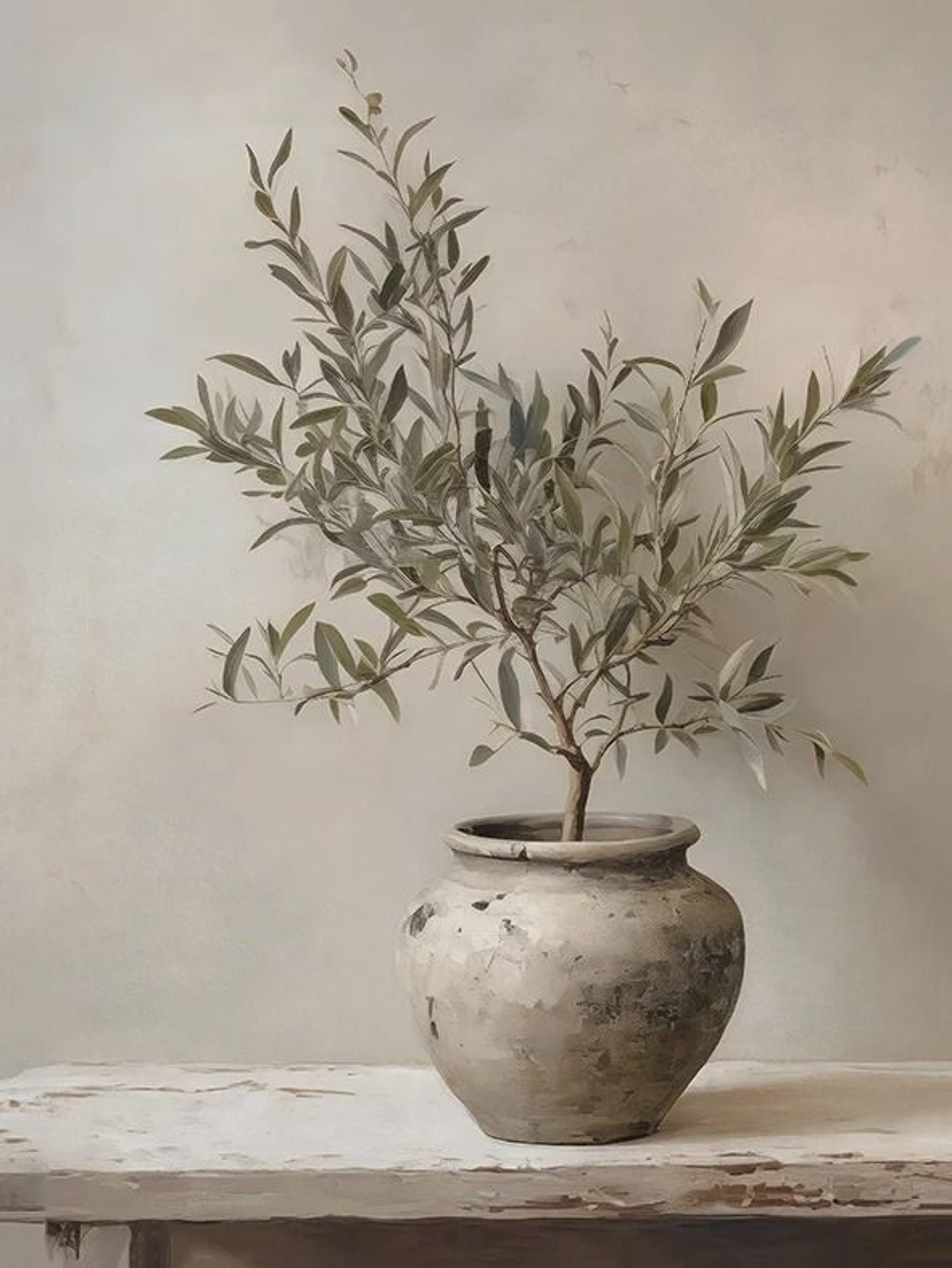 Retro Elegant Olive Tree And Lemon Canvas Poster  Mediterranean Vase Wall Art For Living Room Bedro 13