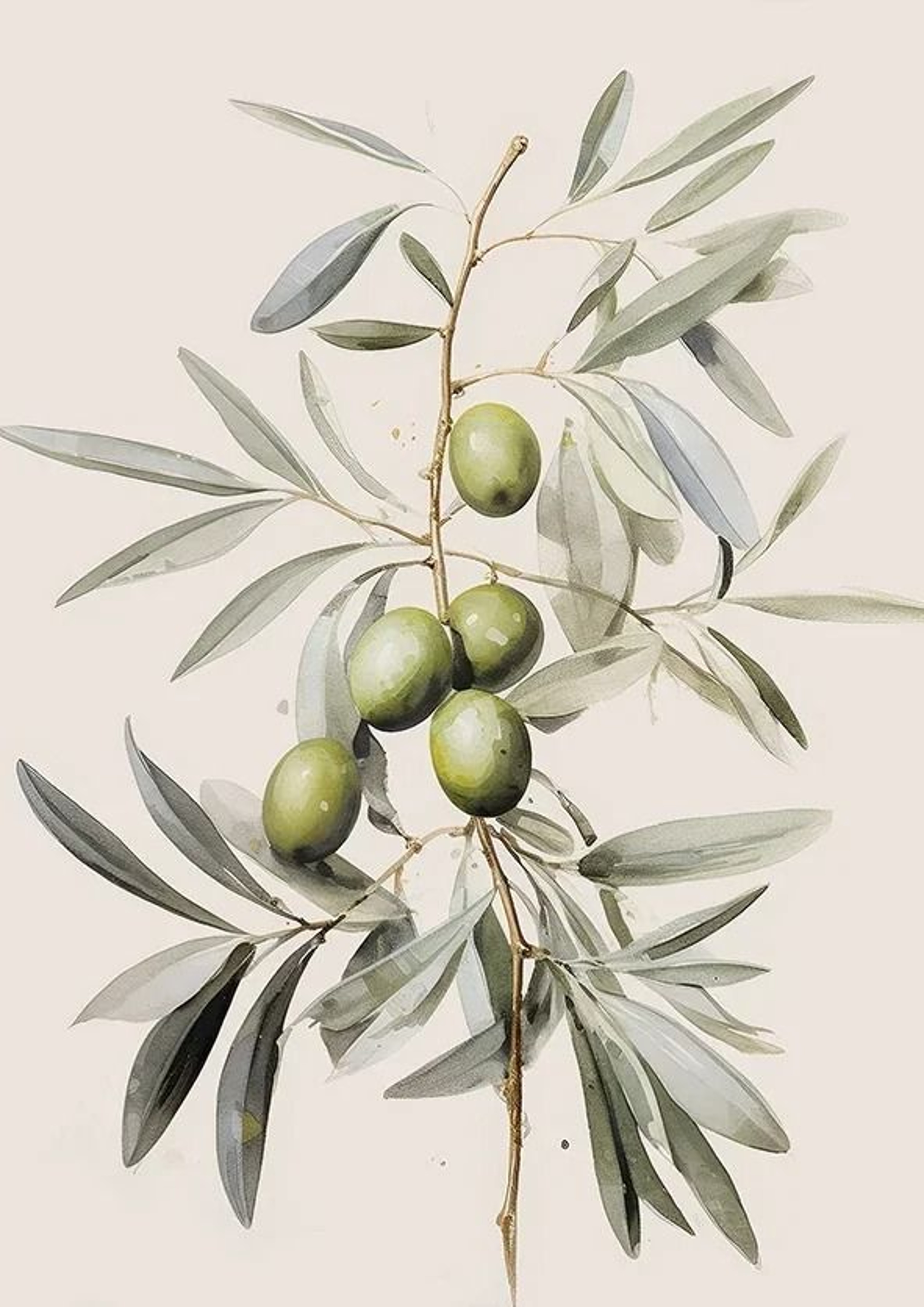 Retro Elegant Olive Tree And Lemon Canvas Poster  Mediterranean Vase Wall Art For Living Room Bedro 16