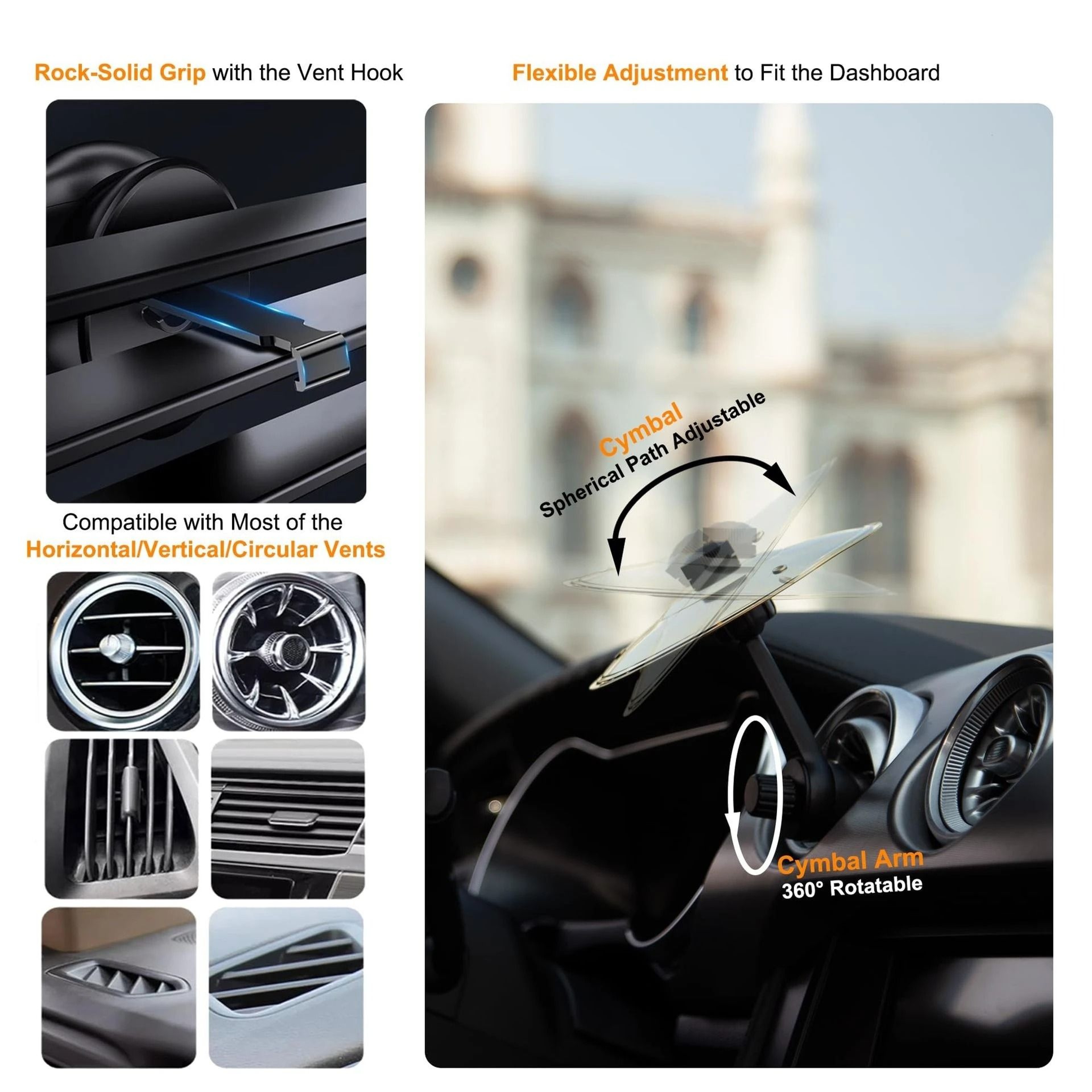 Universal Mini Drum Kit Car Vent Decoration  Colliding Cymbal Design  Rugged Automotive Interior Ac 2