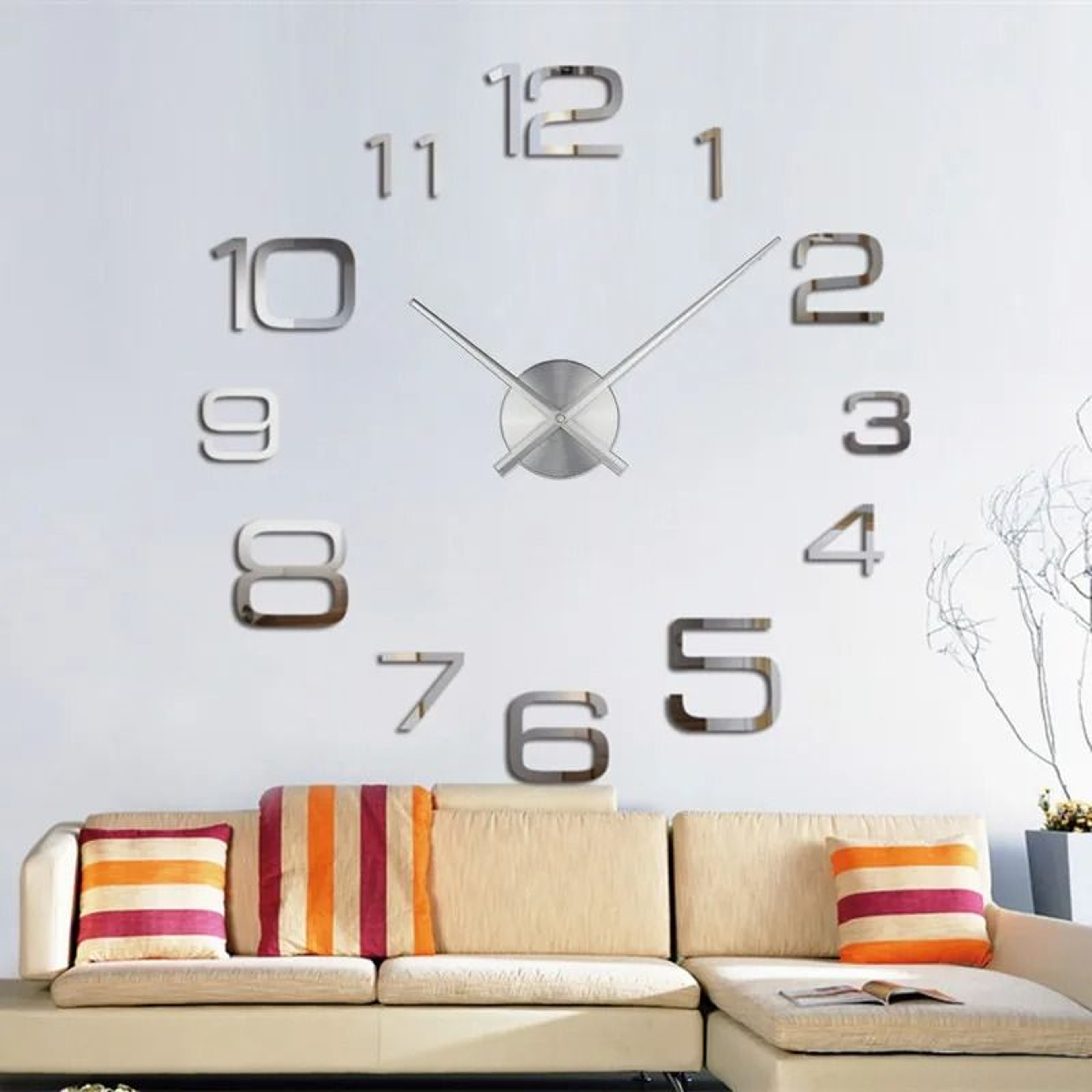 Modern DIY Large Wall Clock  3D Acrylic Mirror Sticker Clock  Quartz Movement For Fashionable Livin 3