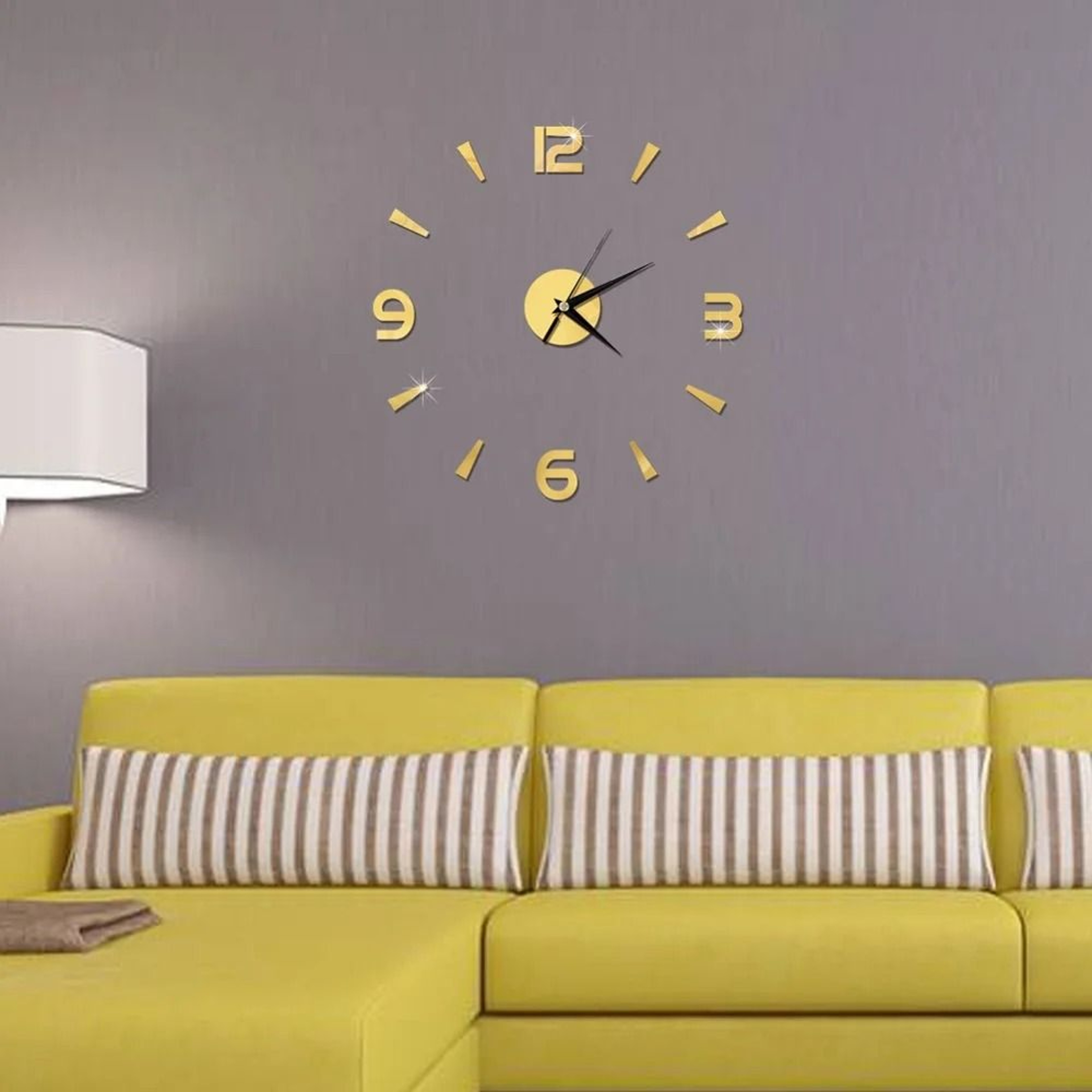 2D Frameless DIY Mirror Wall Clock  Modern Quartz Wall Sticker Decor For Living Room  Office 3