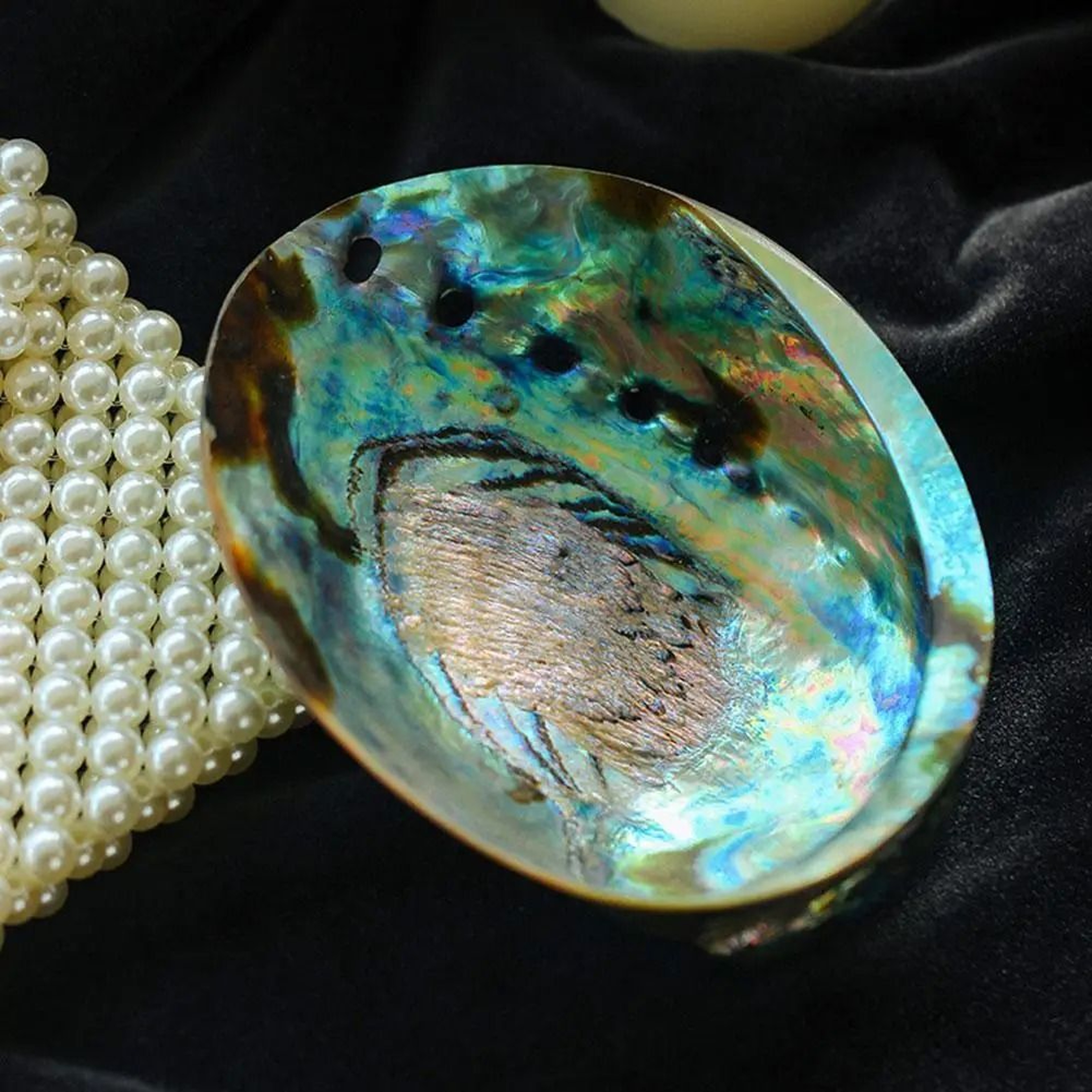Polished Natural Paua Abalone Shell  Sage Smudge Kit With Tripod Stand For Spiritual Cleansing  Hom 3