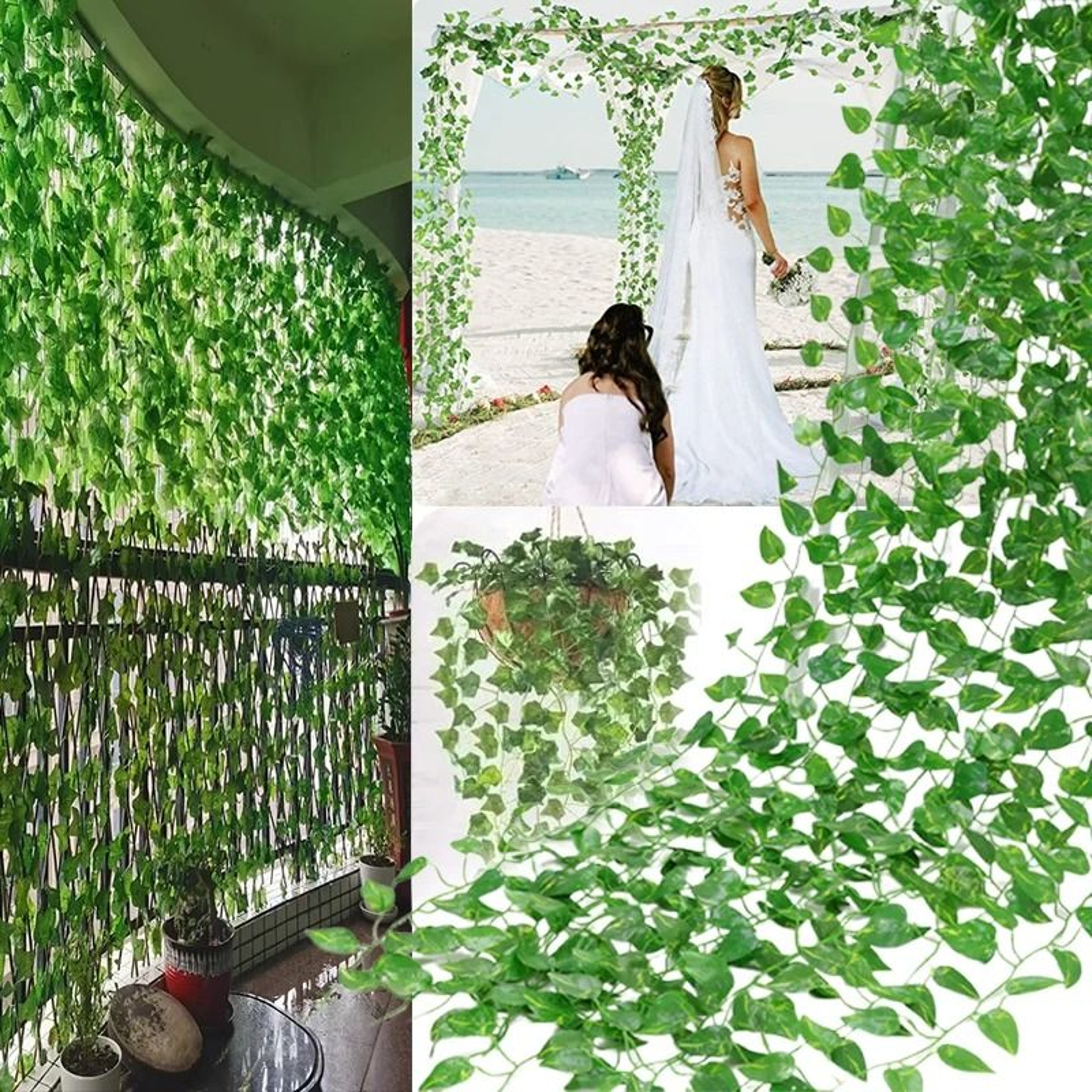 Artificial Green Ivy Vine Garland  10String Hanging Creeper Rattan For Garden Wedding  Home Decor 3