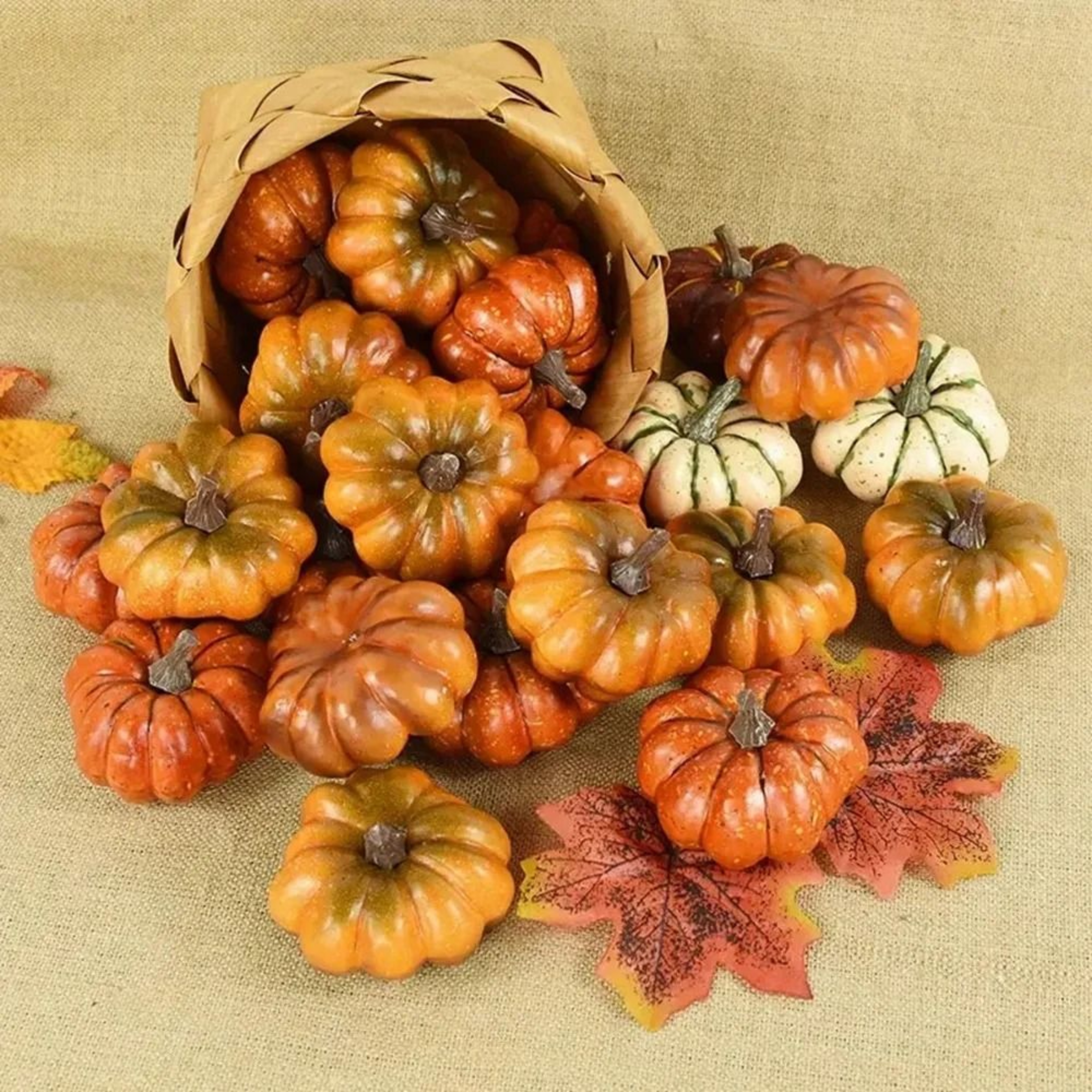 9Piece Artificial Pumpkin Set  Lightweight Plastic Harvest Decor For Balcony Dining Table  Autumn D 2