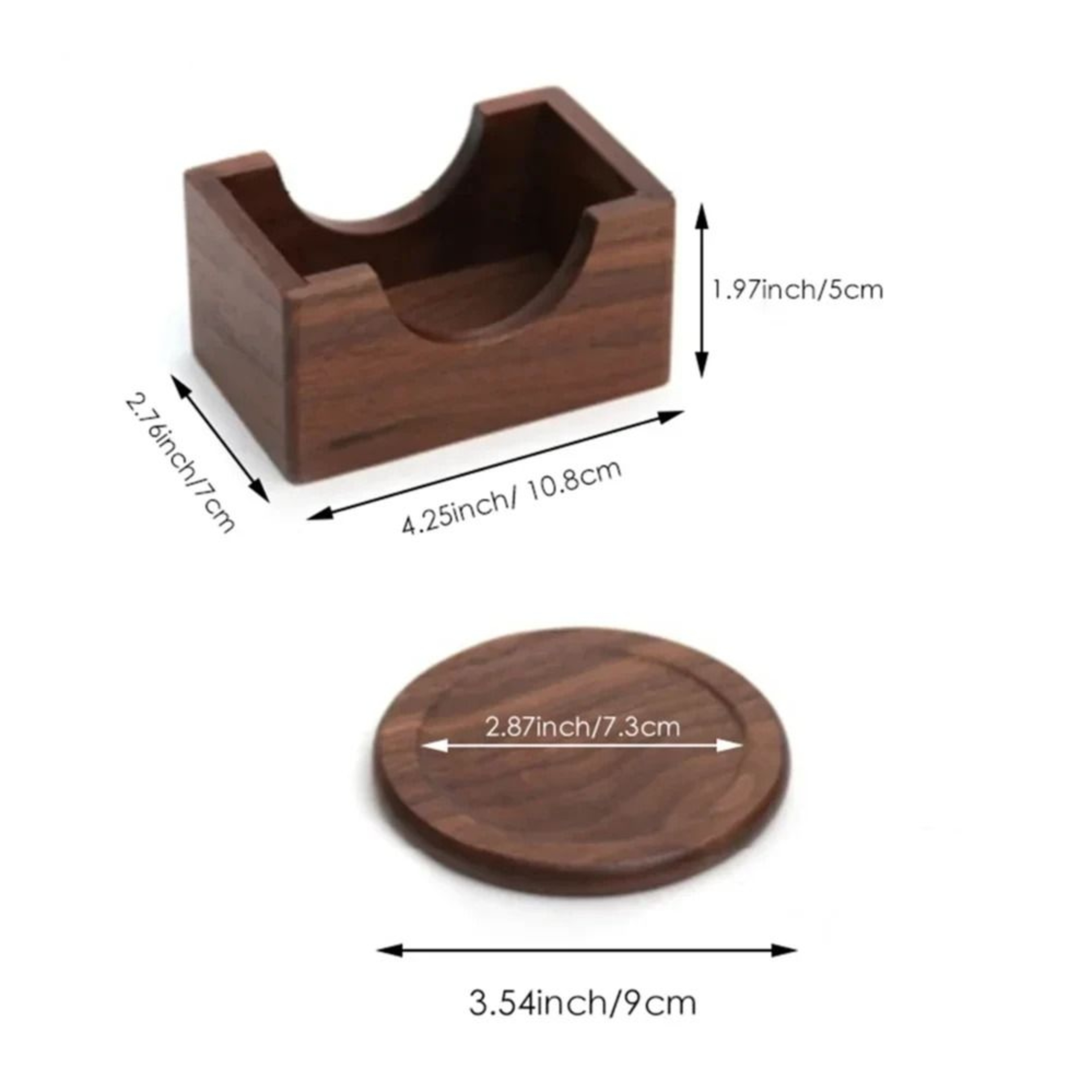 6Piece Solid Walnut Wood Coaster Set  Premium Round Insulated Placemats For JapaneseStyle Coffee  H 5