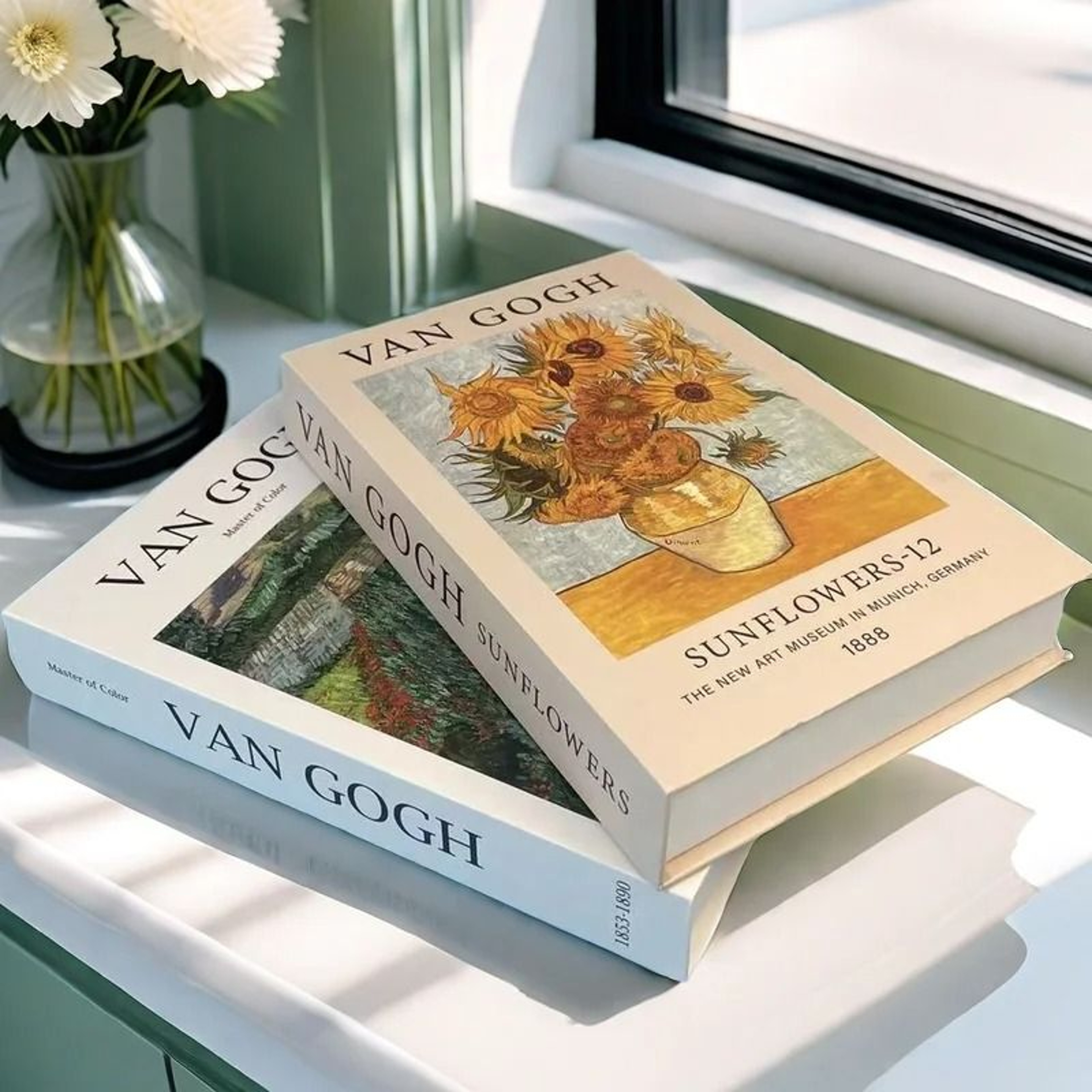 Artisanal Masterpiece Decorative Books  Van Gogh  Monet Painting Storage Boxes For Coffee Tables Sh 0