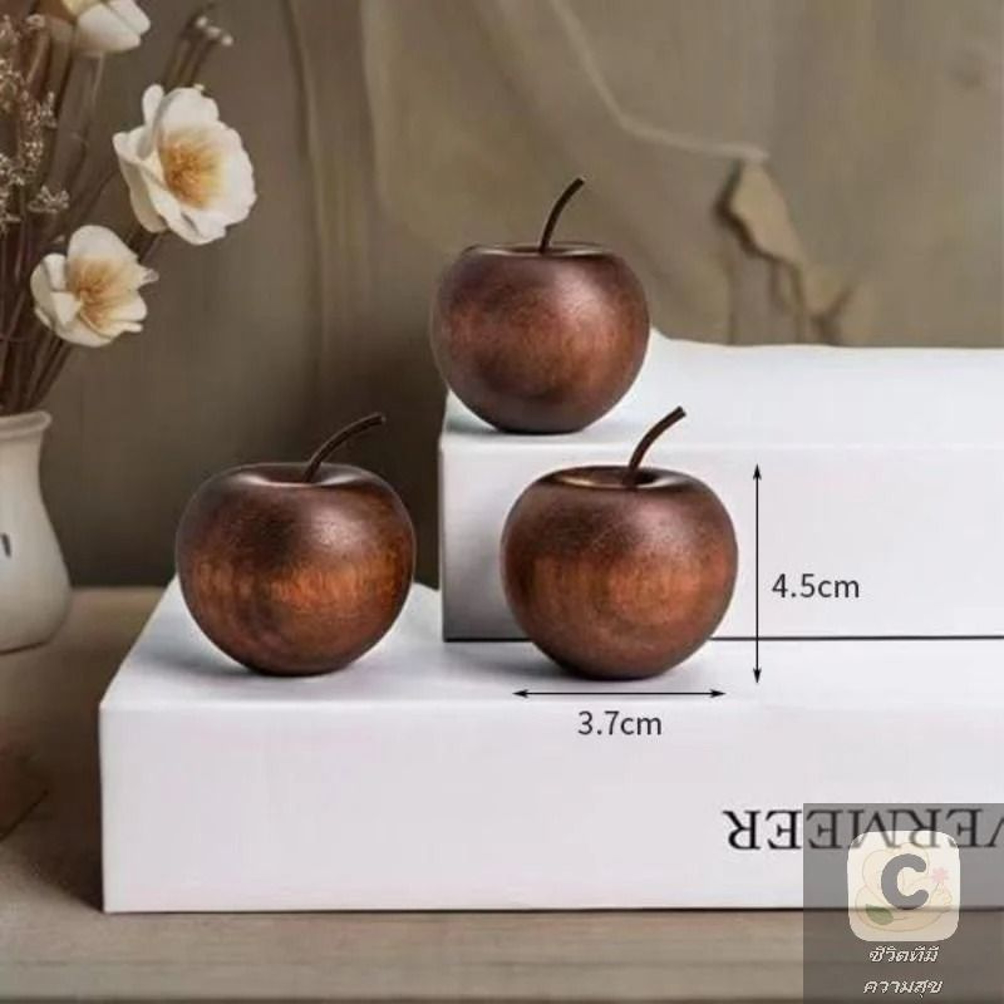 Wooden Apple Essential Oil Diffuser  Natural Beechwood Fragrance Ornament For Home Bathroom  Car In 4