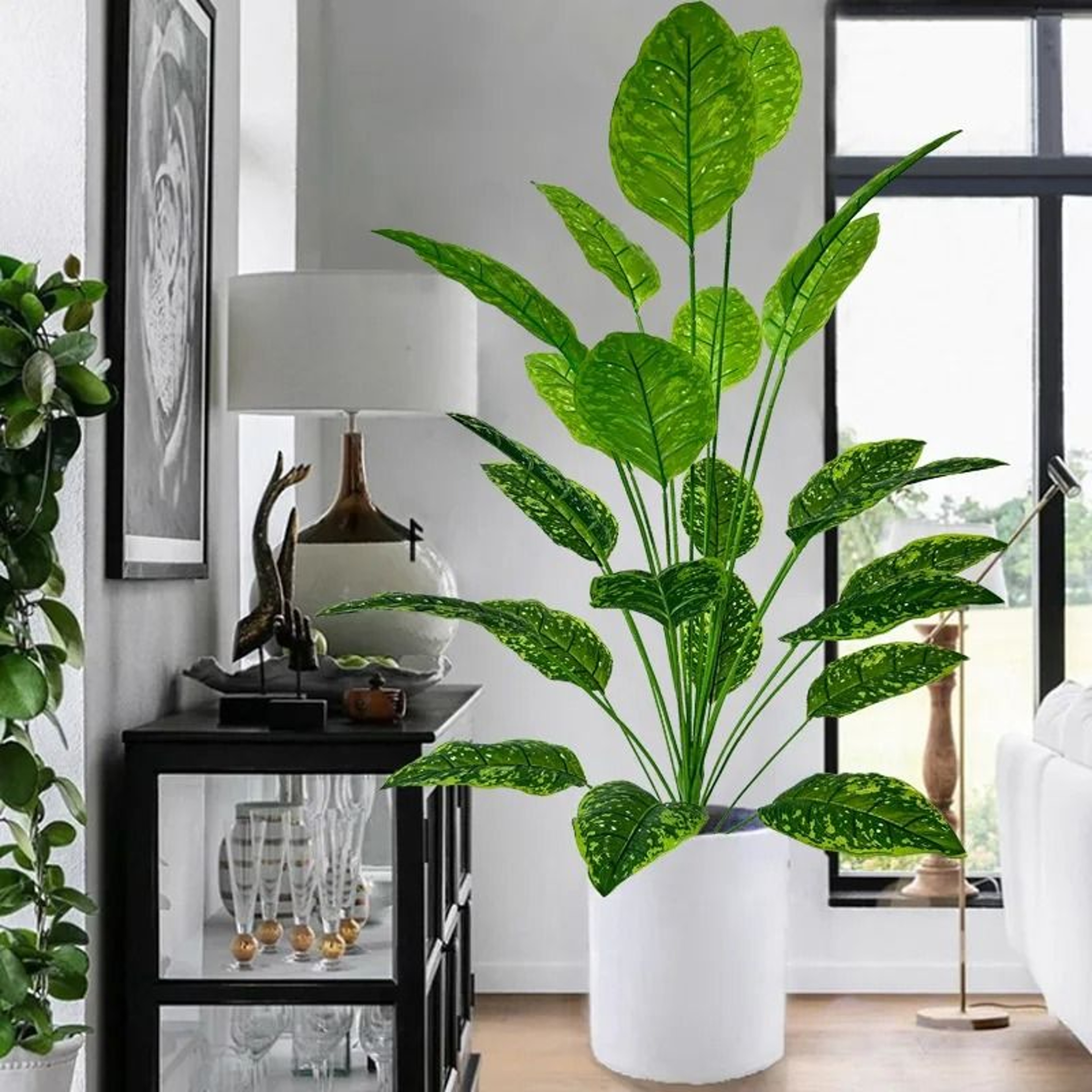 Giant Artificial Tree  Realistic Full Lush Greenery For Modern Indoor  Outdoor Sanctuary Decor 2