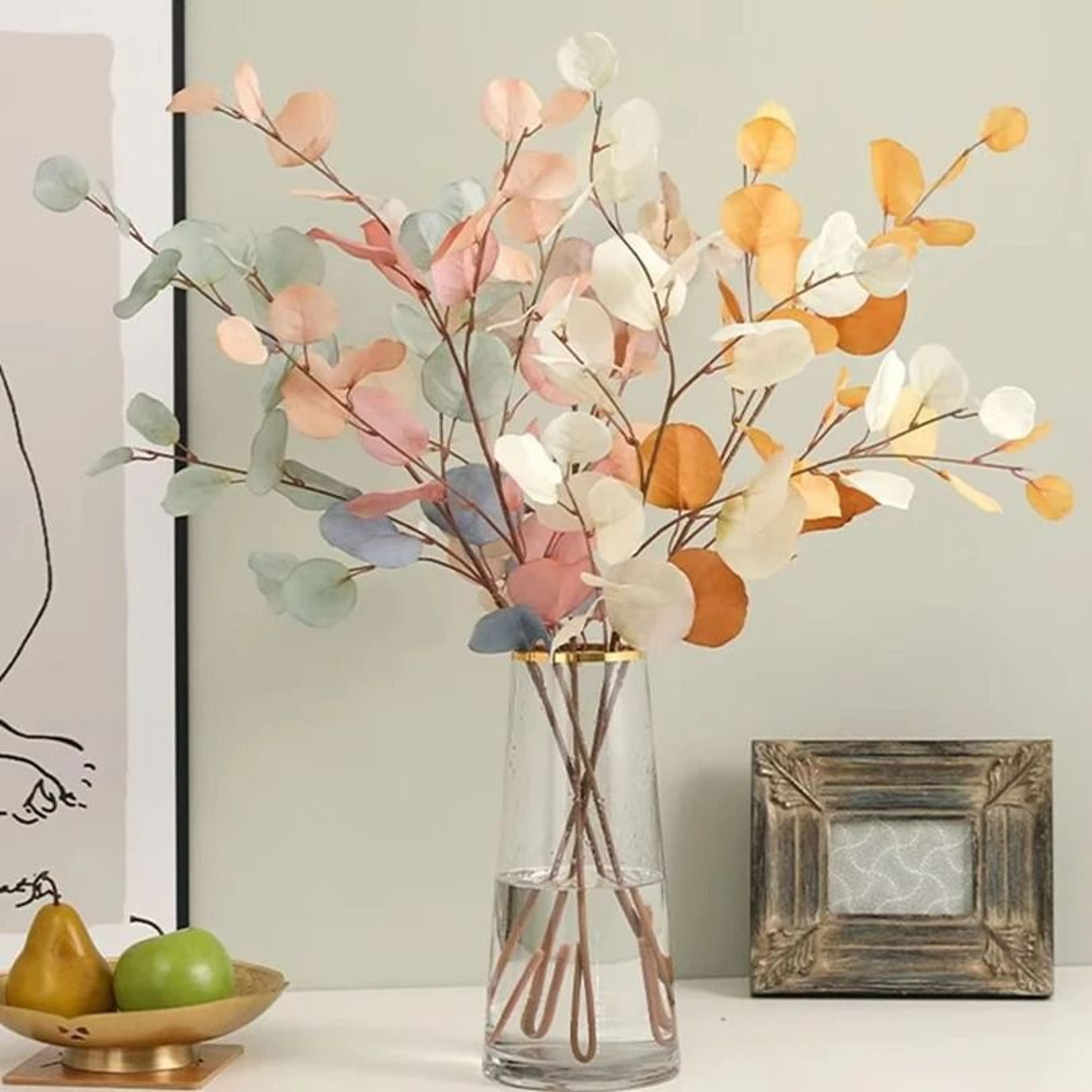 Artificial Long Pole Eucalyptus  HighDefinition Modern Faux Foliage For Vases  Minimalist Interior  1