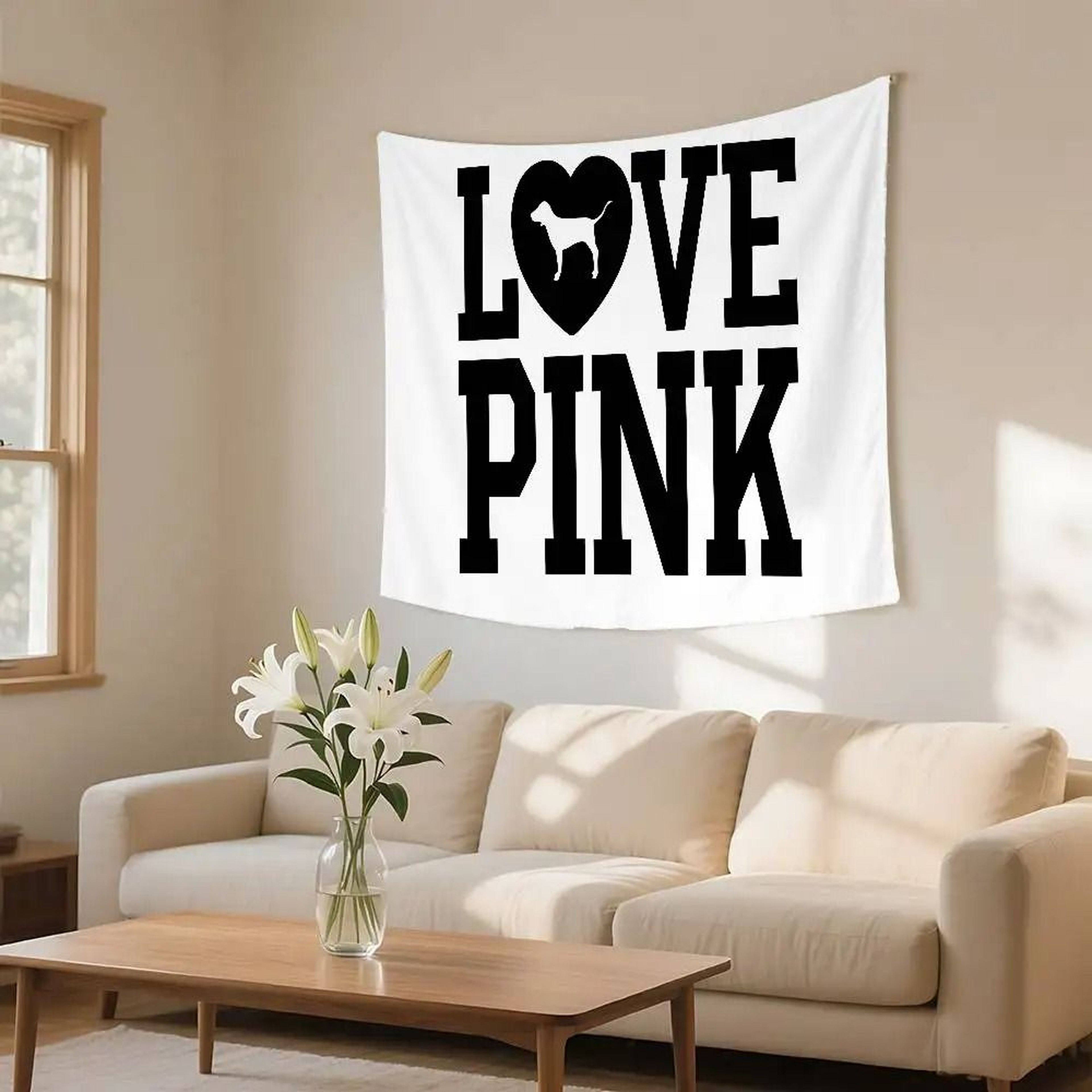 Chic LOVE PINK Aesthetic Wall Tapestry 6