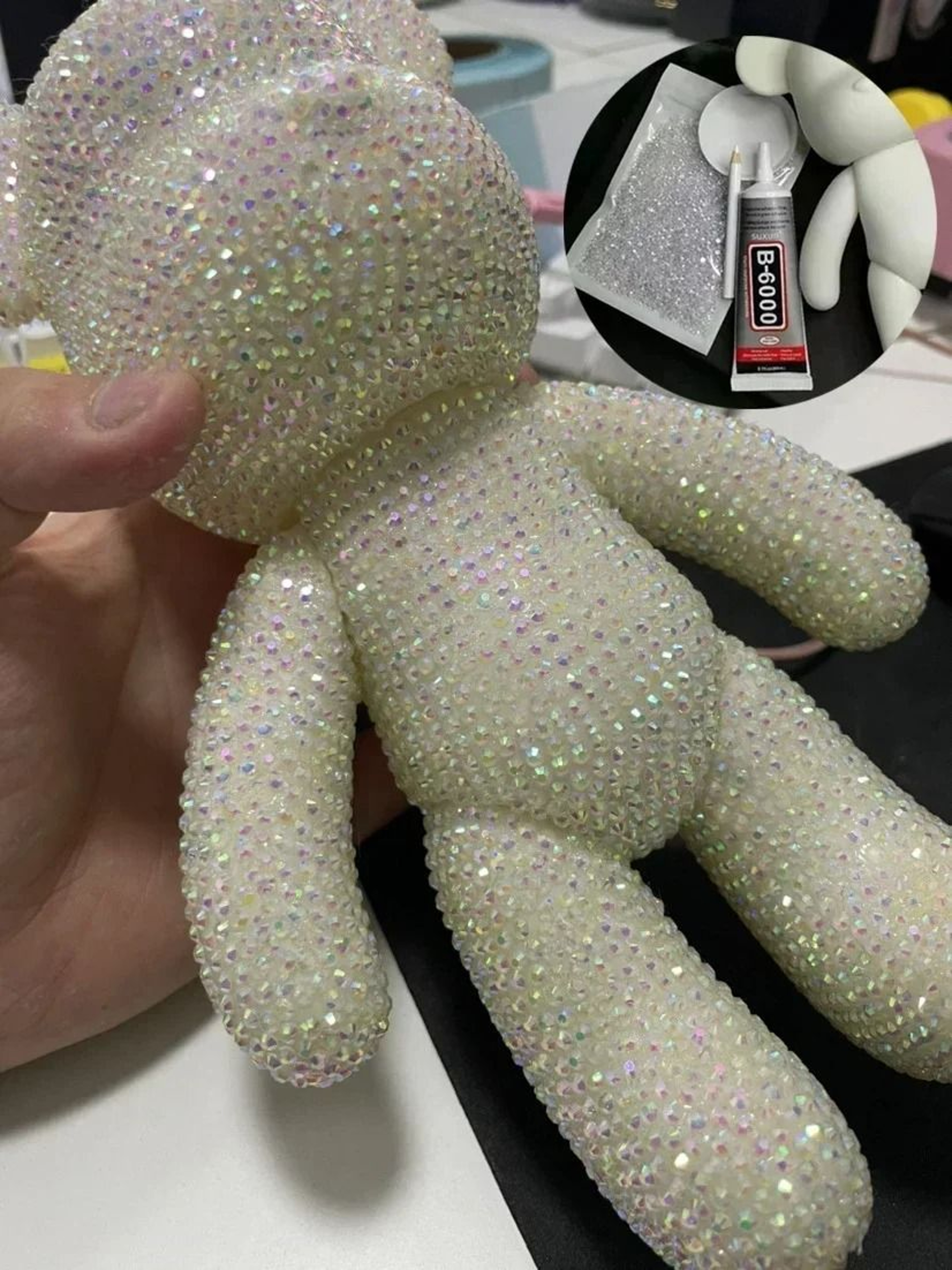 DIY Rhinestone Violent Bear Crystal Figurine 12