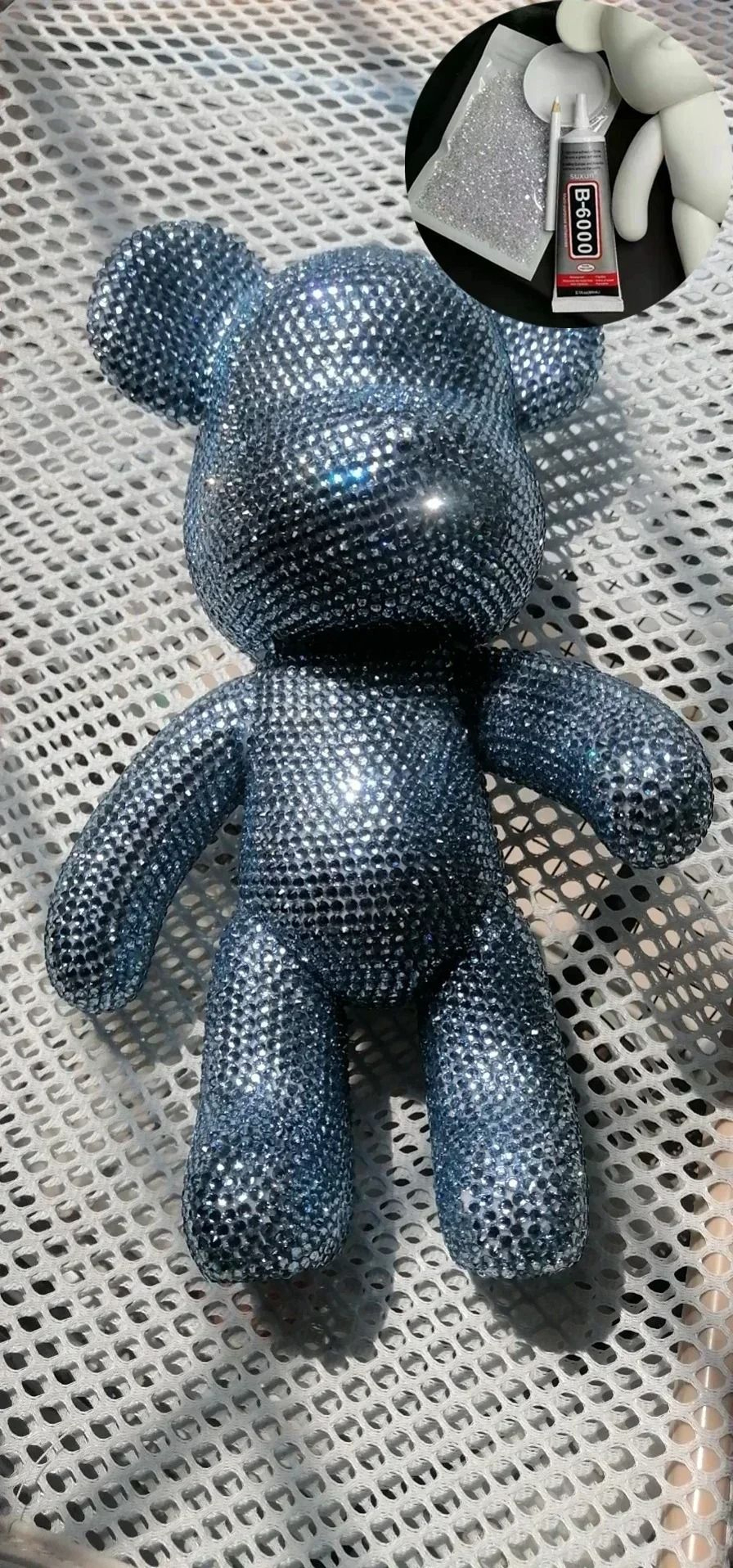 DIY Rhinestone Violent Bear Crystal Figurine 14