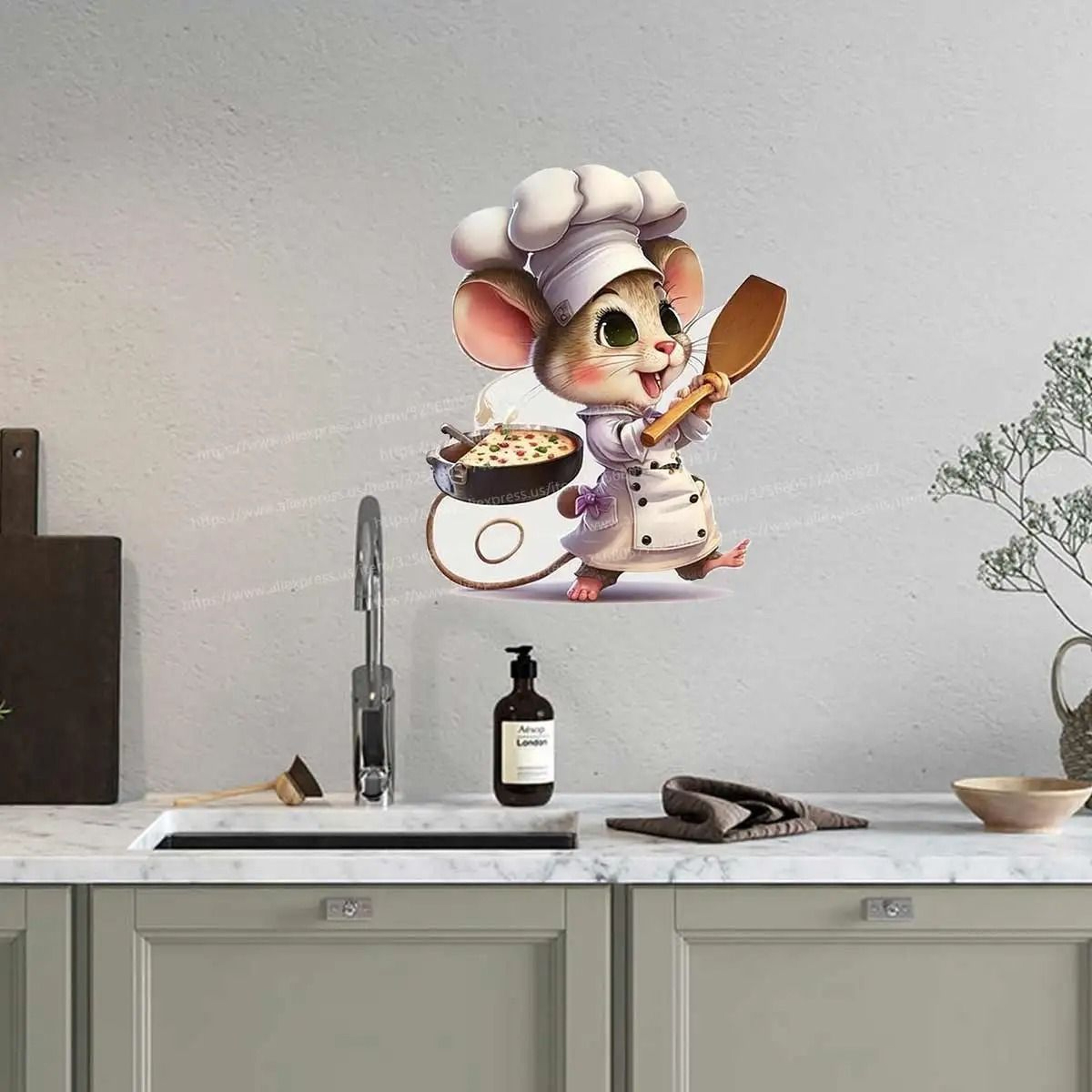 Creative Cute Chef Mouse SelfAdhesive Wall Sticker 1