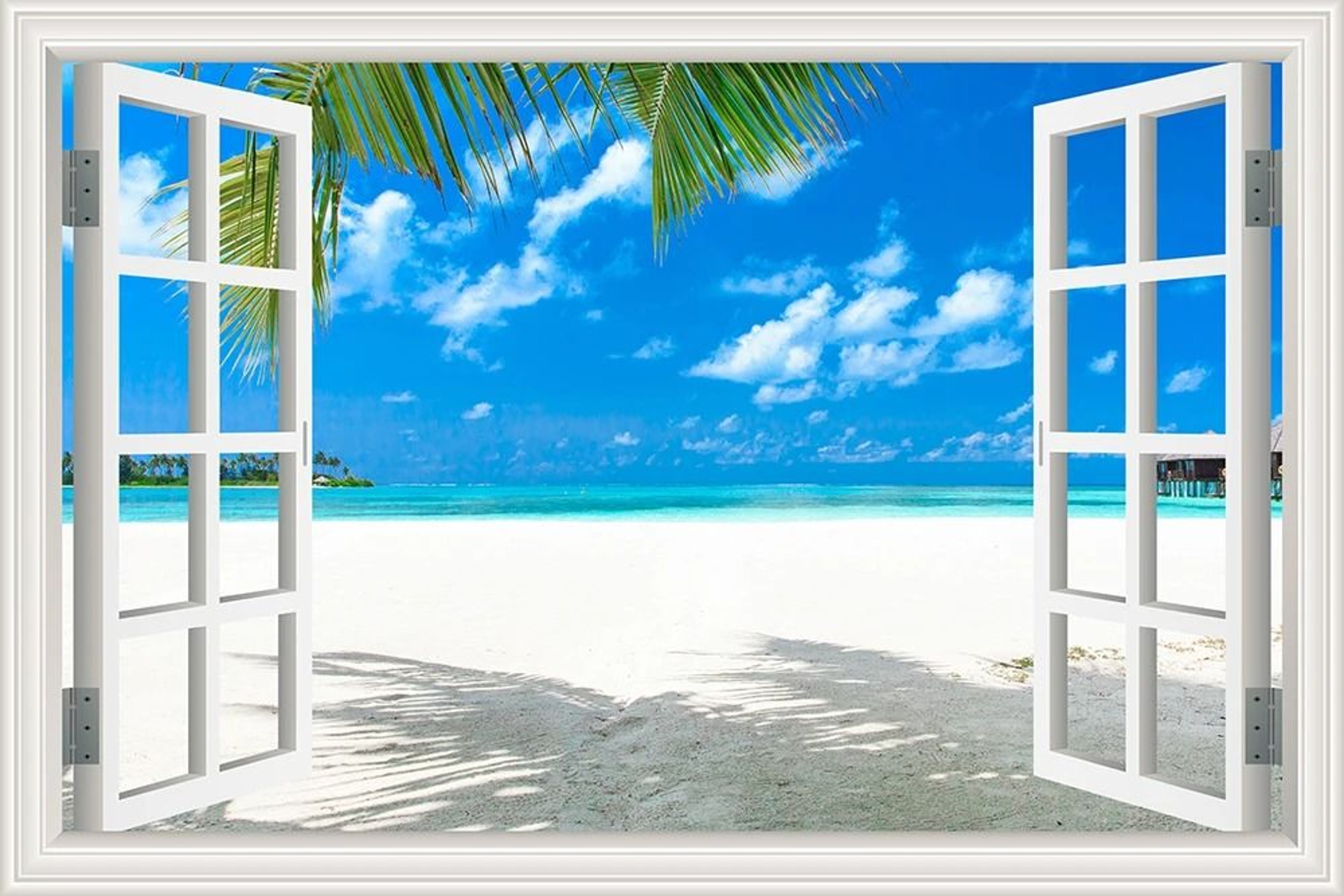 3D Ocean View Window To Paradise Wall Sticker 7