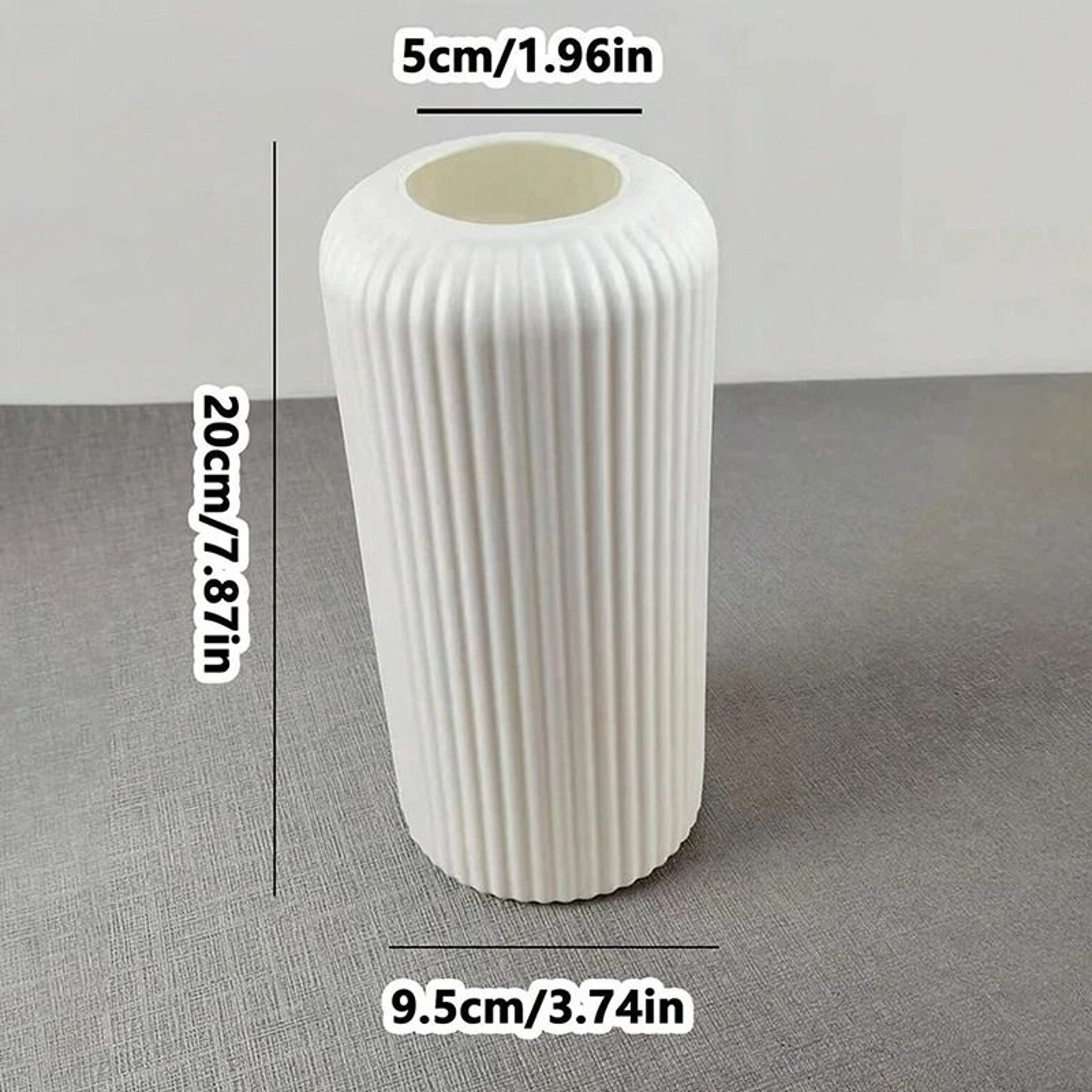 Striped CeramicLook Decorative Flower Vase 6