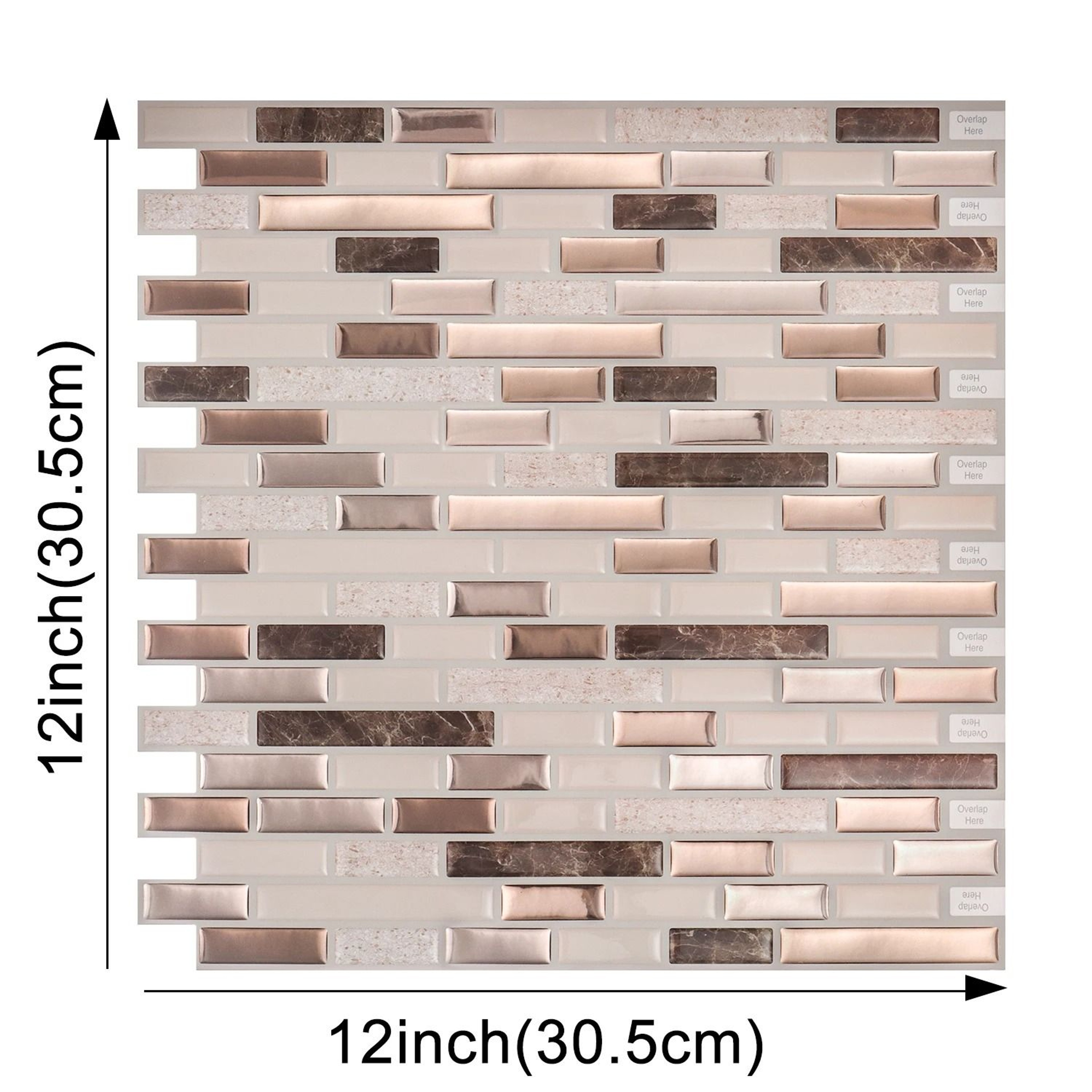3D Waterproof Peel  Stick Kitchen Wall Tiles  10Piece Set 1