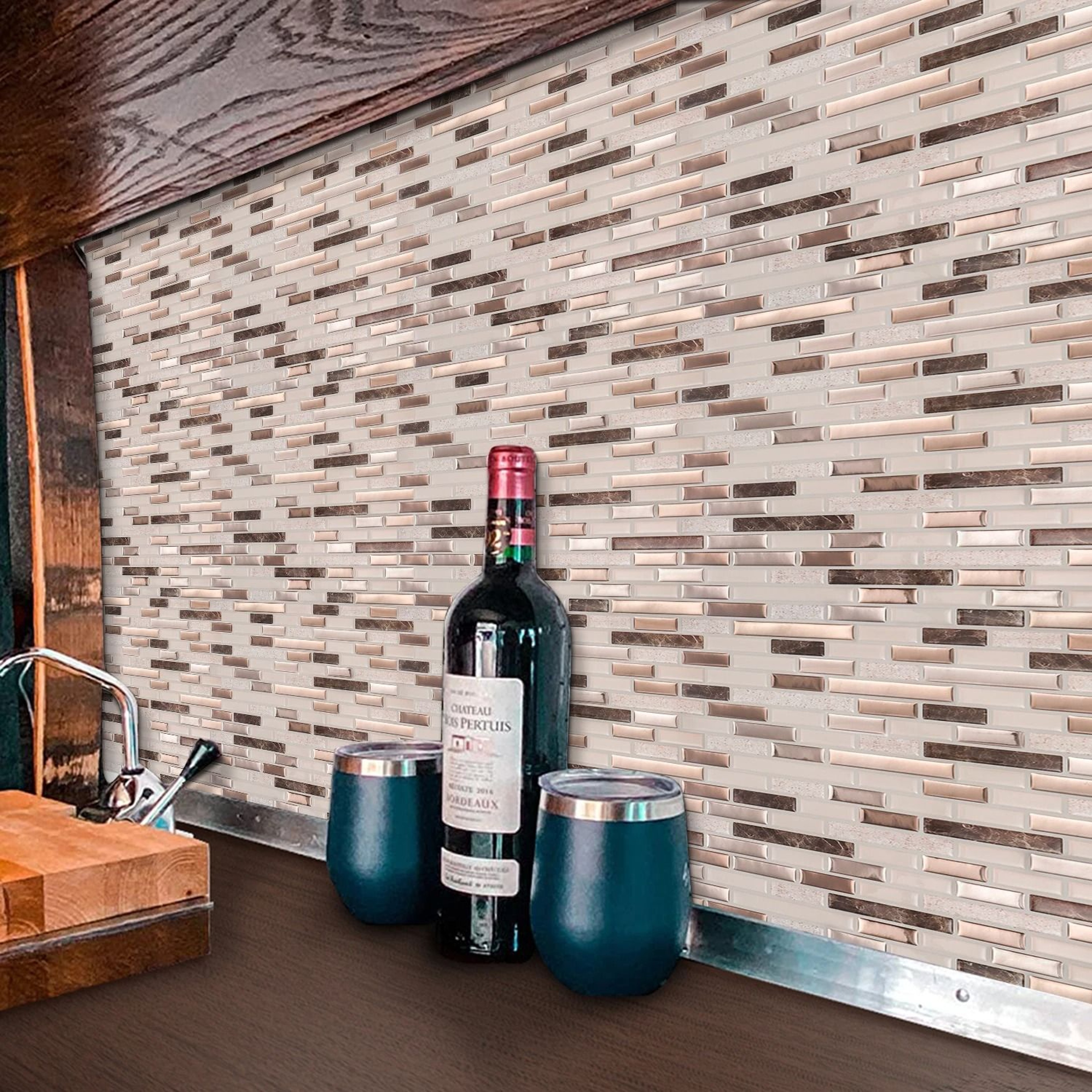 3D Waterproof Peel  Stick Kitchen Wall Tiles  10Piece Set 3