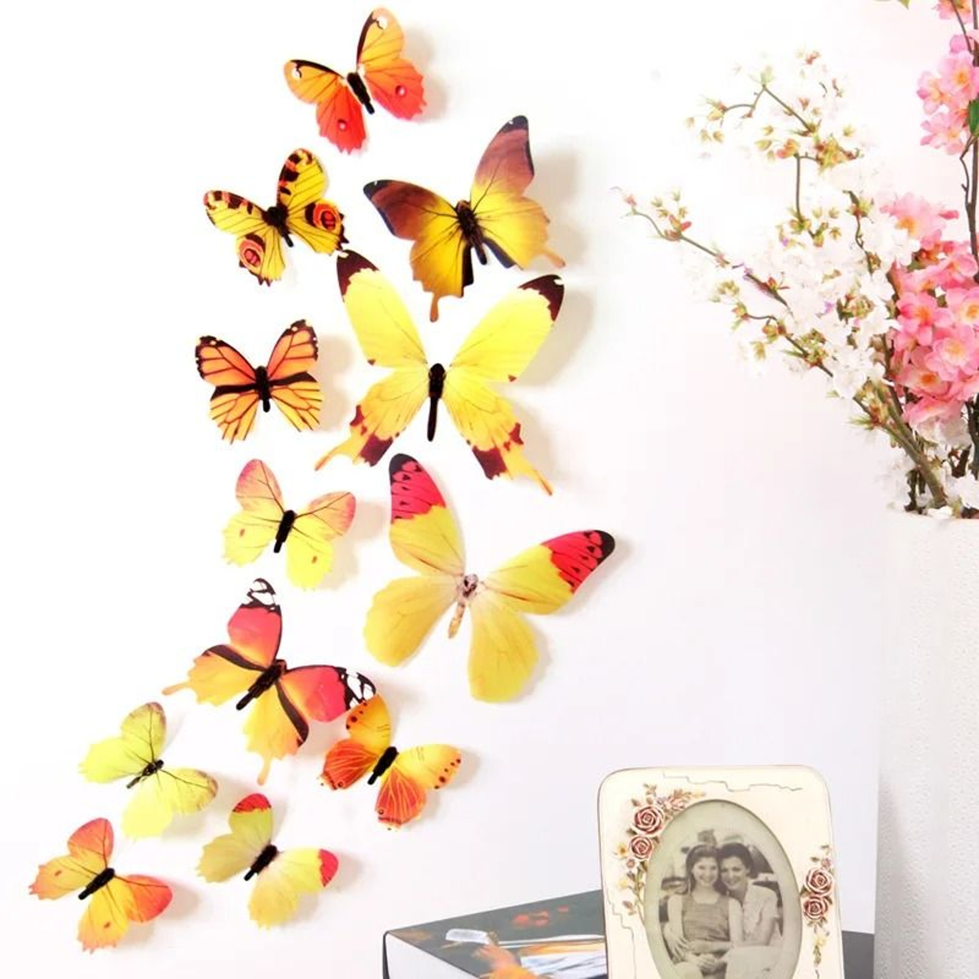 3D Decorative Butterfly Wall Stickers  12Piece MultiSize Set 12