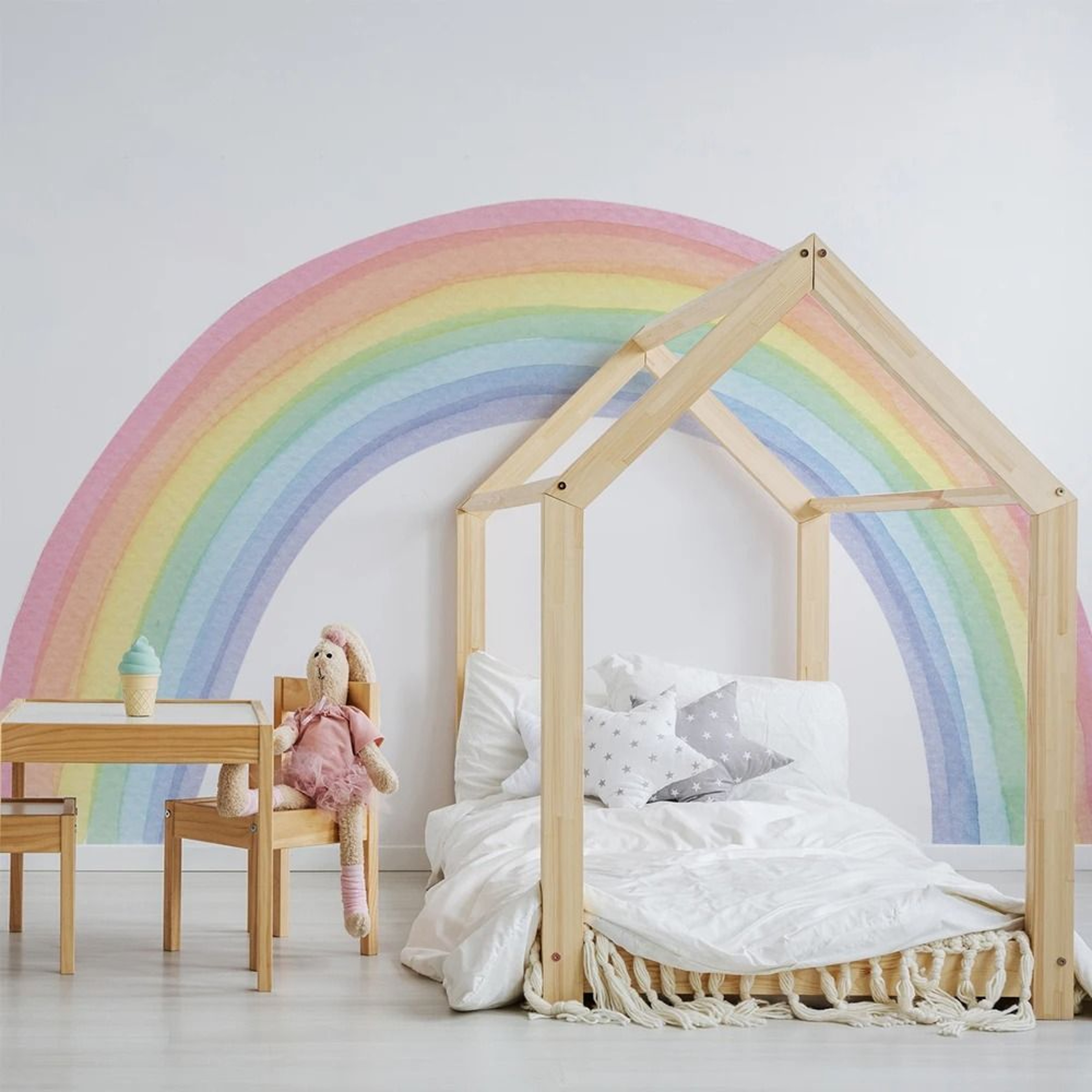 Large Pastel Rainbow Mural  HighDefinition Chromatic Architectural Sculpture 3
