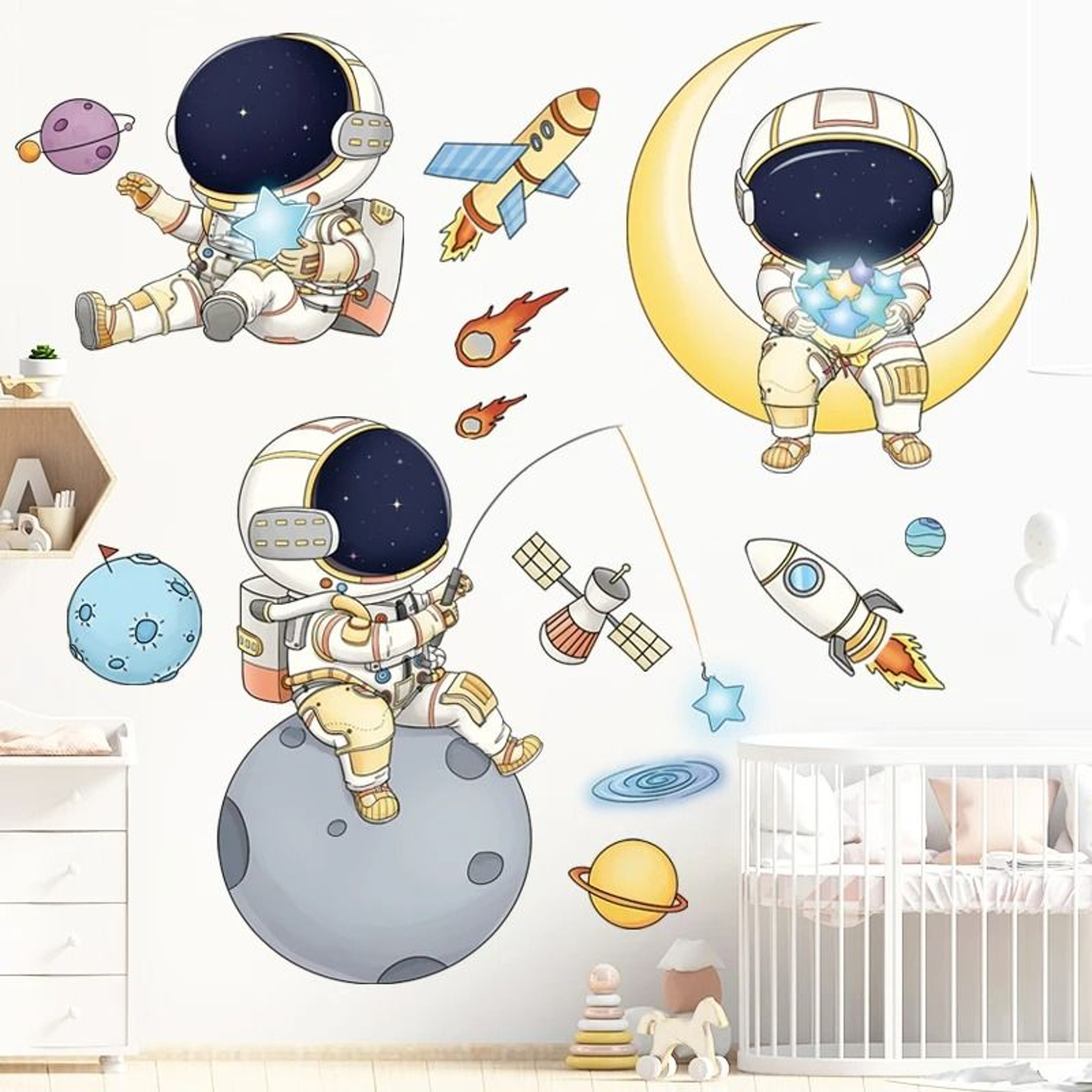 Celestial Narrative Mural  HighDefinition Astronaut Architectural Graphics 1