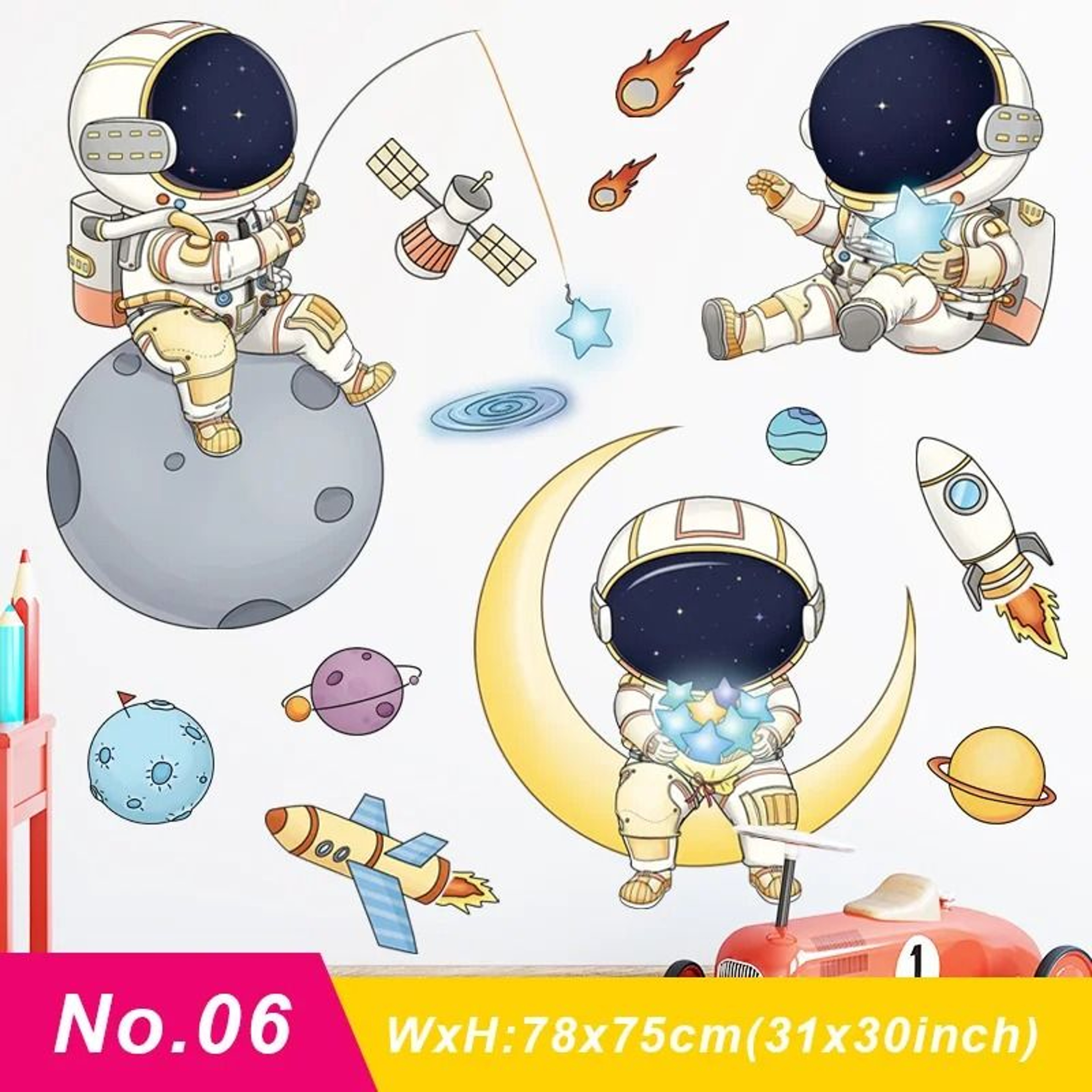 Celestial Narrative Mural  HighDefinition Astronaut Architectural Graphics 8