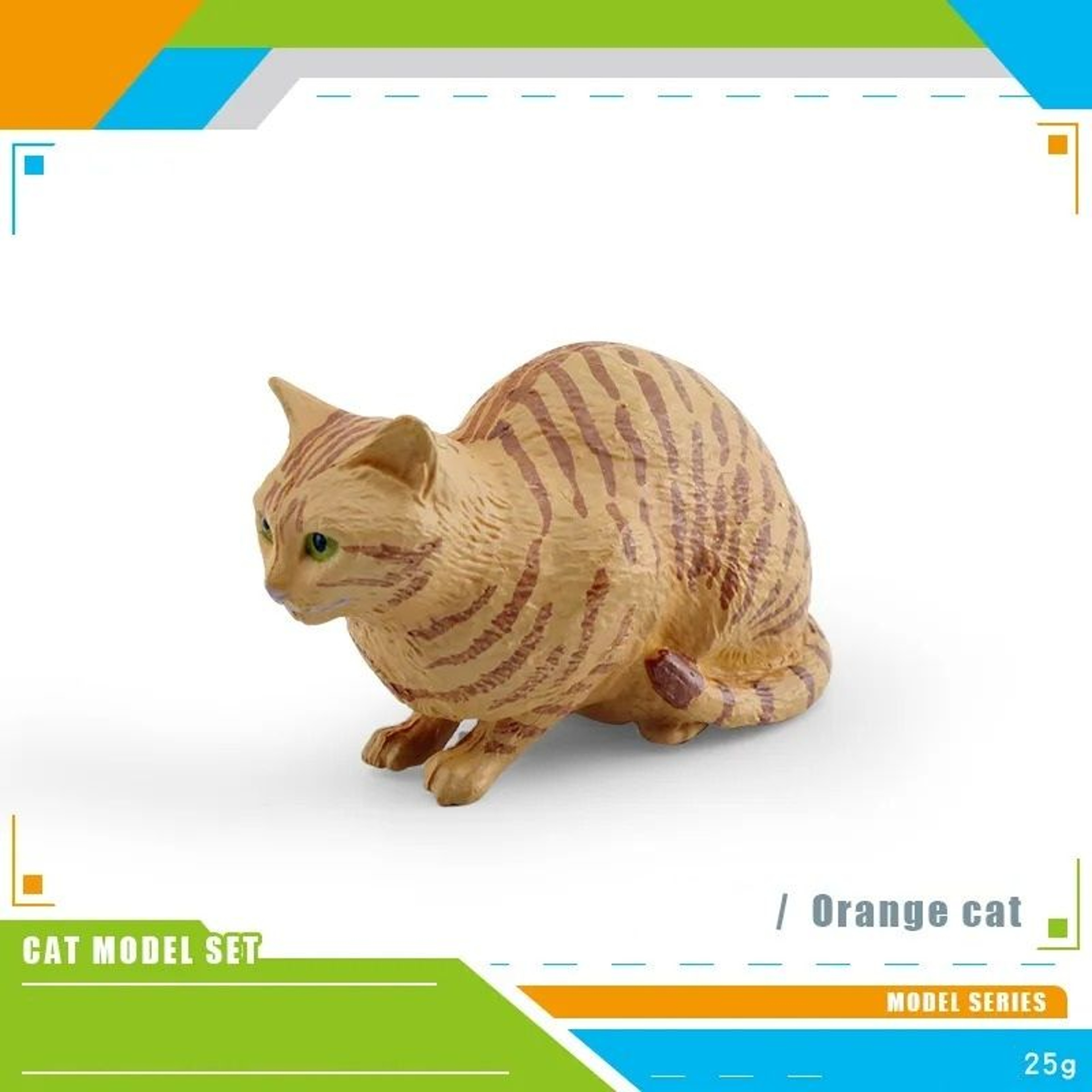 Feline Narrative Sculpture  HighDefinition Lying Orange Cat Architectural Ornament 14