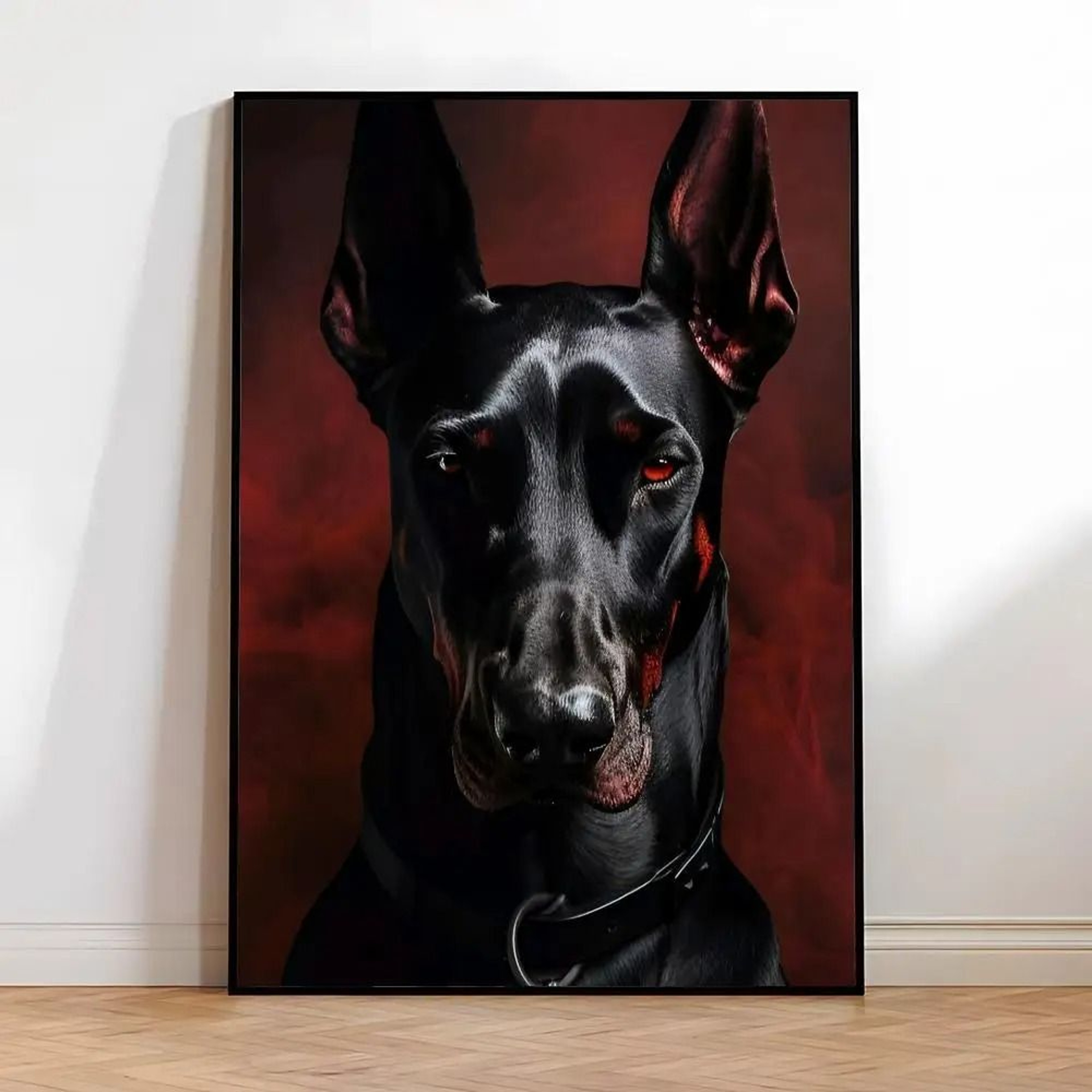 Canine Narrative Canvas  HighDefinition Doberman Architectural Art 3
