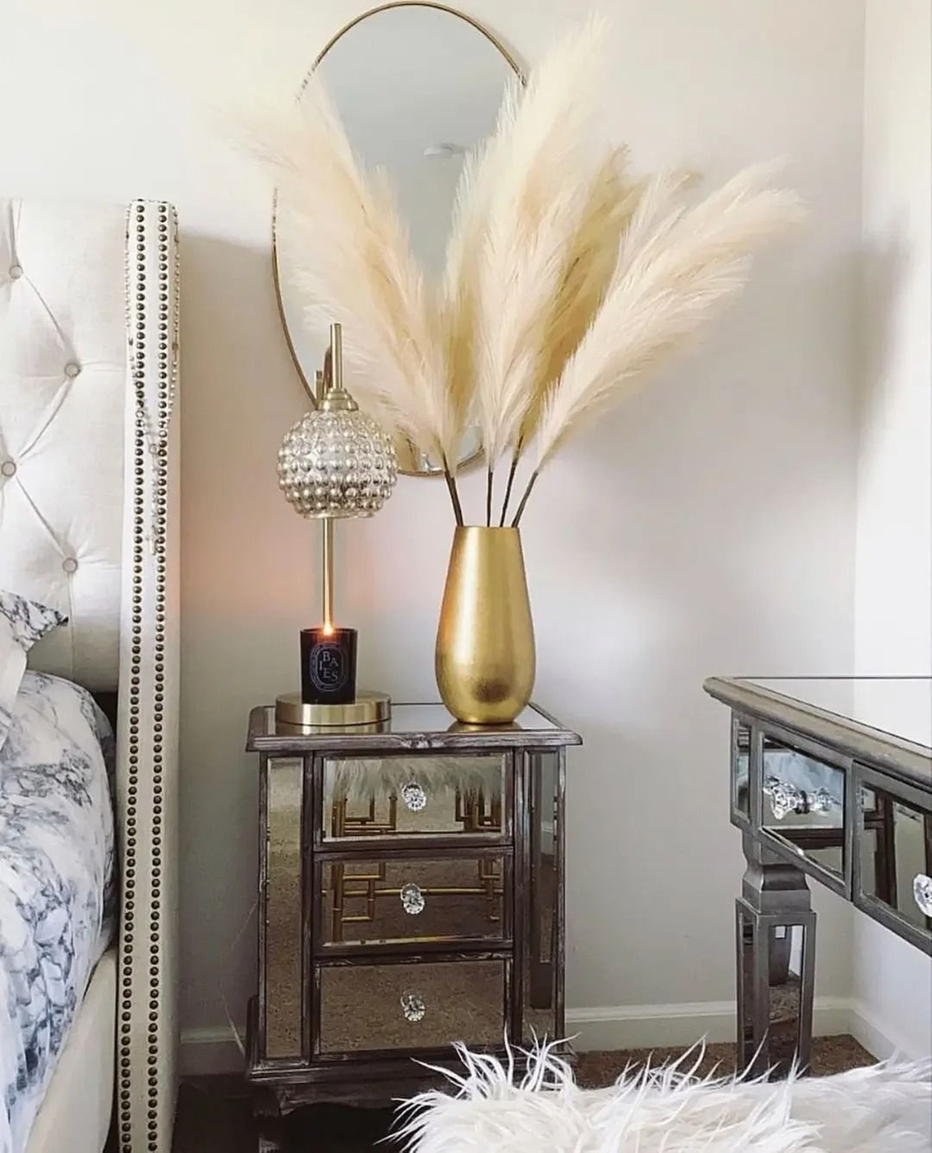 Tall Fluffy Artificial Pampas Grass 4Piece Set  Elegant Boho Home Decor For Floor Vases 2