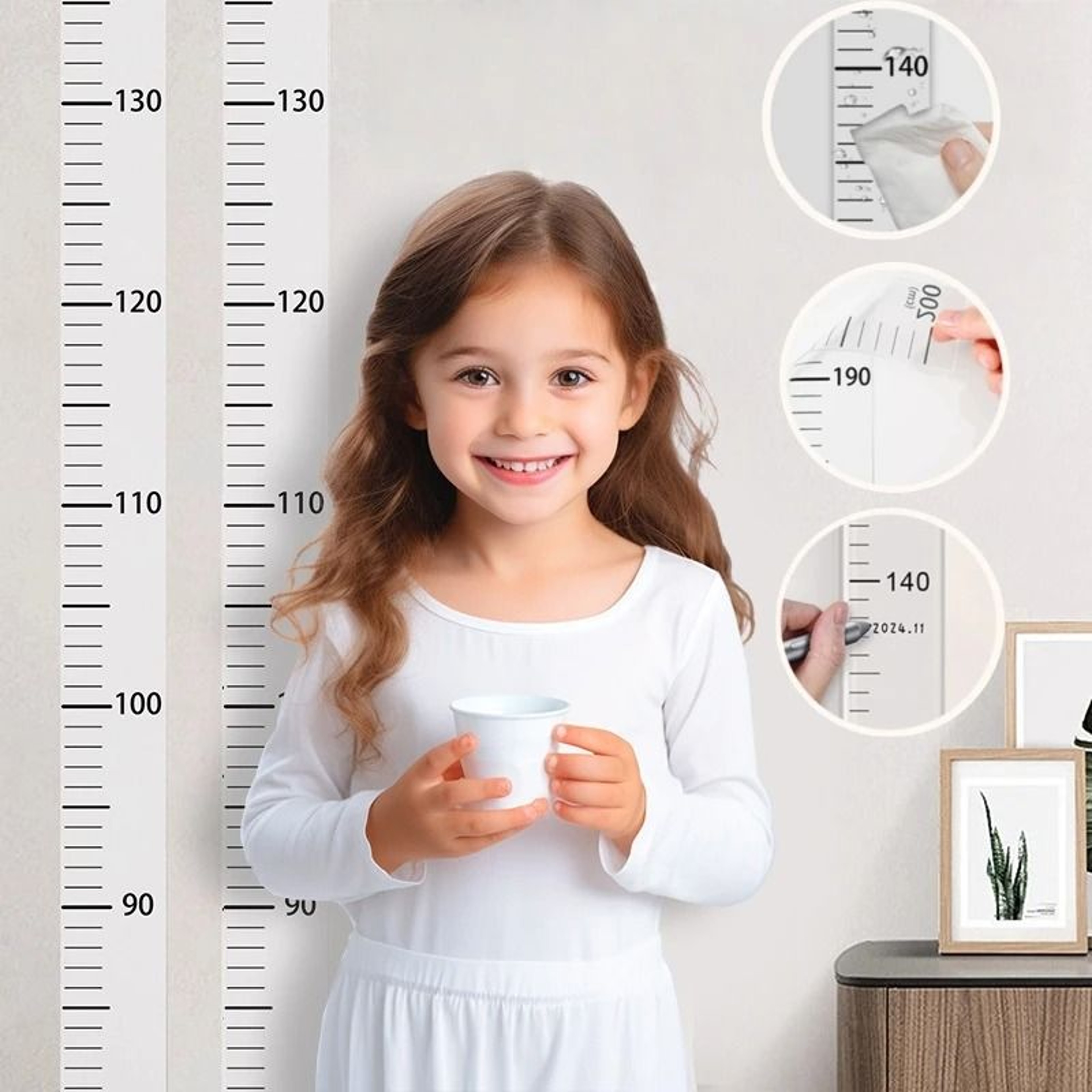 Kids Growth Height Chart Ruler  Waterproof SelfAdhesive Wall Decal  Measuring Scale For Baby Nurser 1