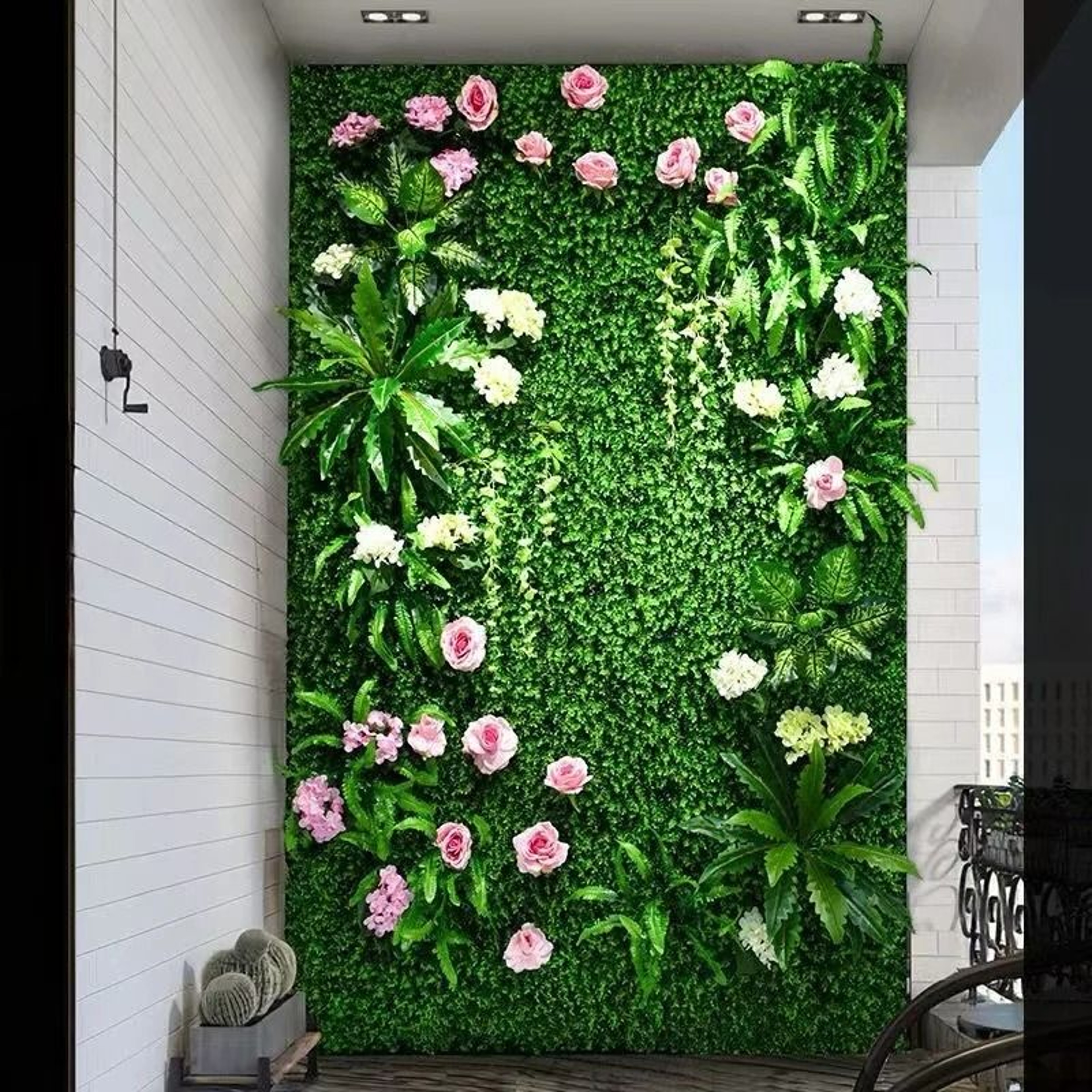 Artificial Moss Grass Wall Panel 16x47 In  Faux Greenery Lawn  Realistic Backdrop For Wedding  Home 0