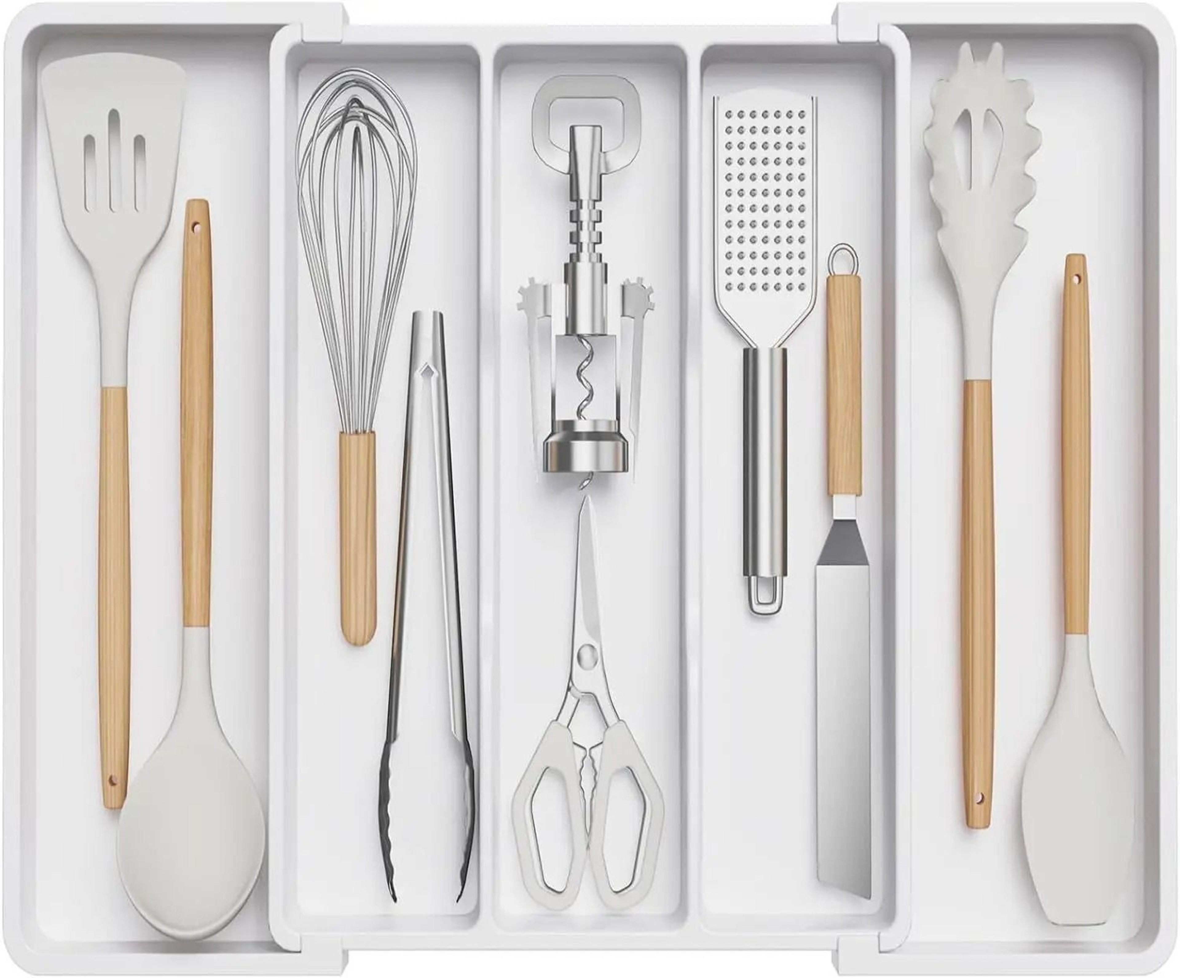 Expandable Kitchen Utensil Tray  Adjustable Silverware Drawer Organizer For Spoons Forks And Knives 7