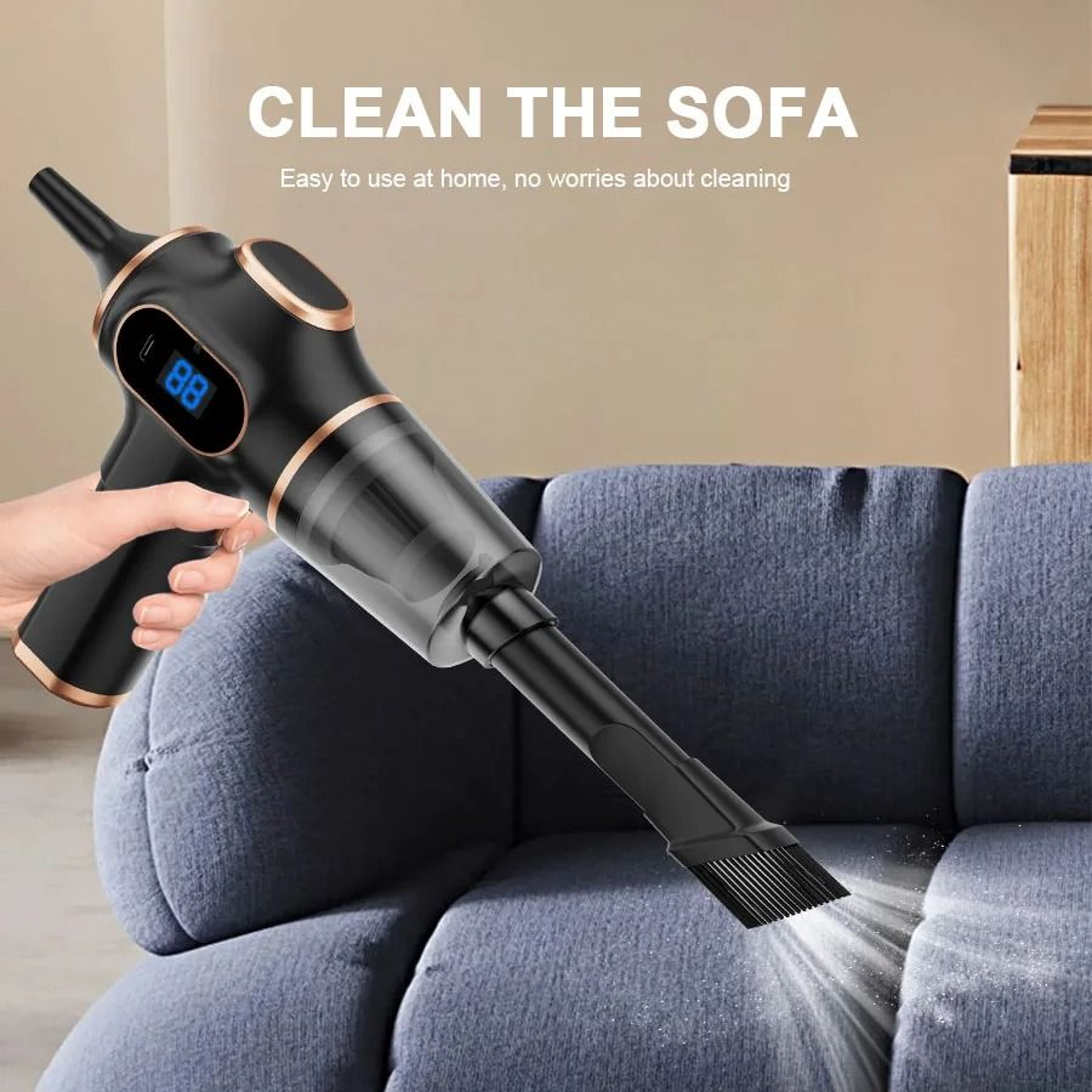 HighPower Wireless Household Vacuum  Portable ABS Cleaning Machine For Sofa Office  Carpets  Mini H 2