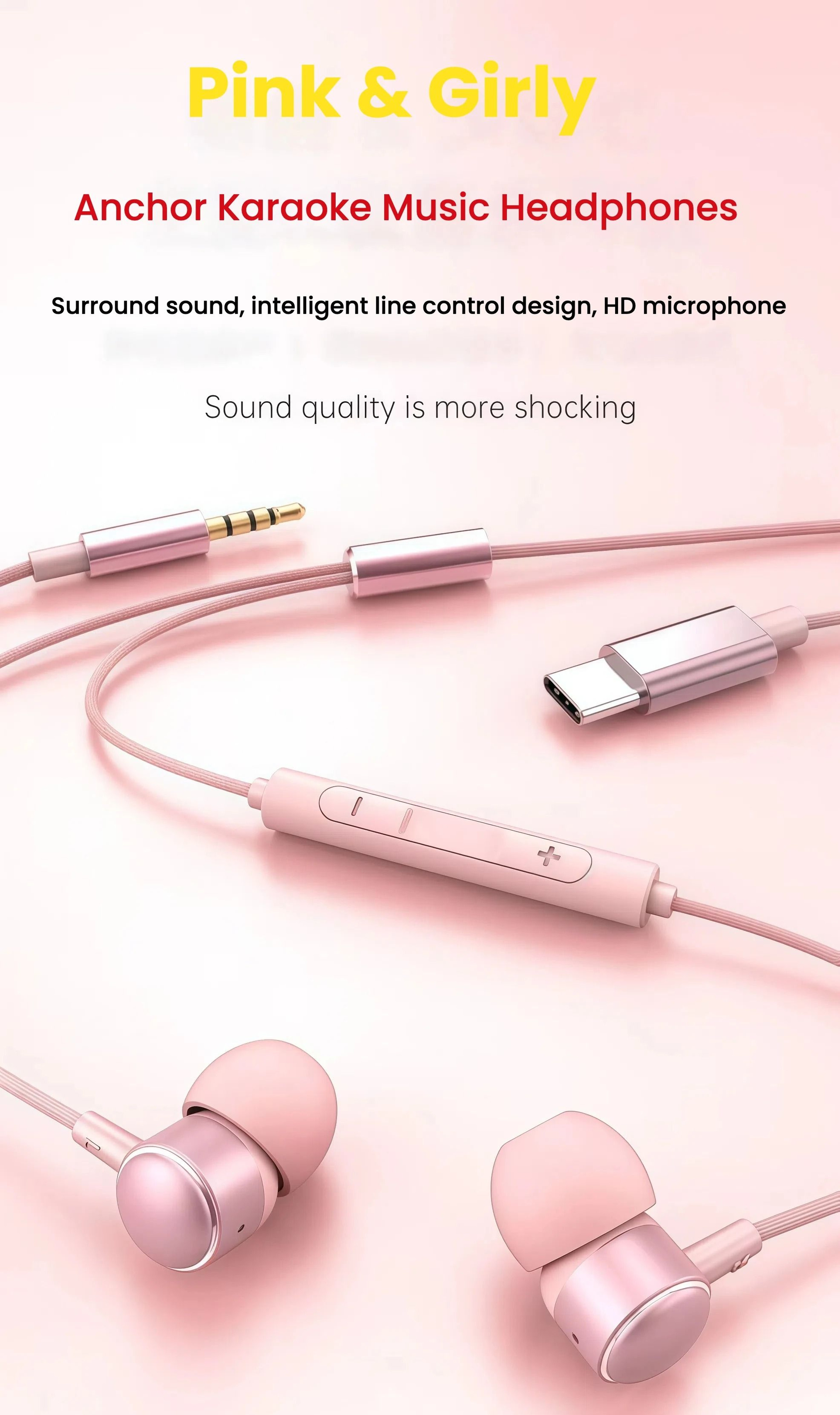 HiFi TypeC Digital Audio Earbuds  Reinforced Cable  Universal DAC Chip  ProGrade Wired Headphones 3