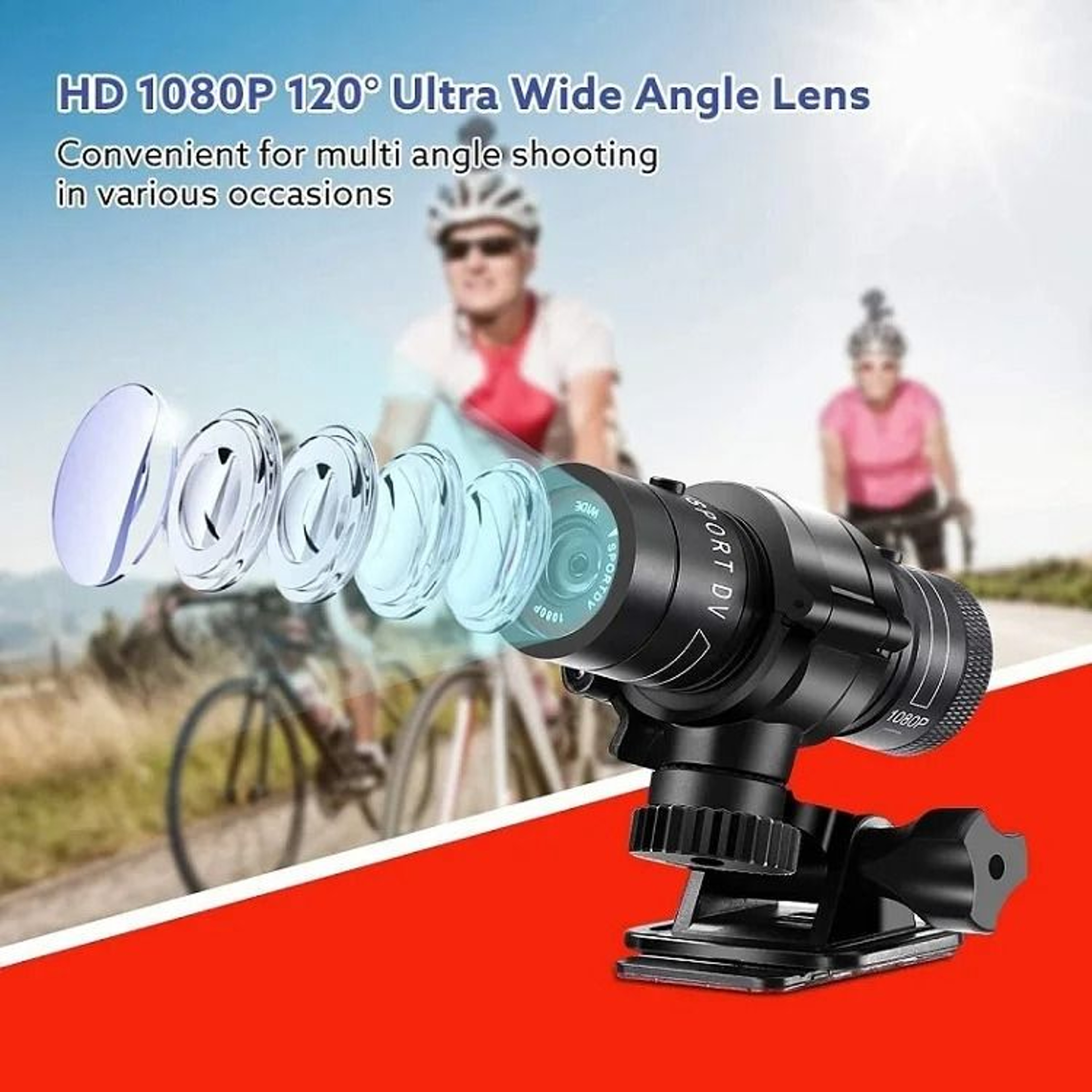 Mini F9 Sport DV Action Camera  Full HD 1080P Flashlight Camcorder  Waterproof DVR For Bike  Motorc 2