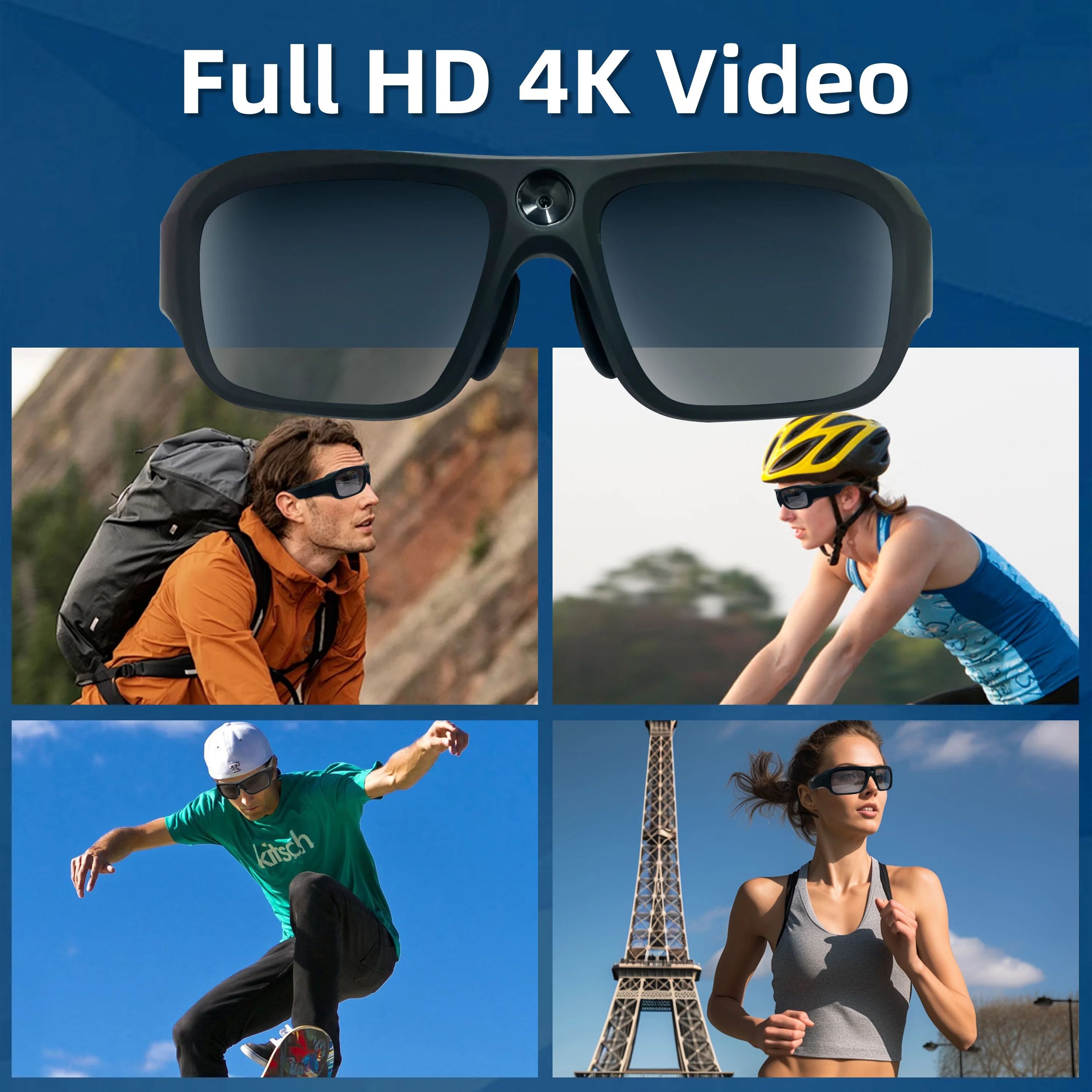 4K UltraHD Camera Sunglasses  Pro Surveillance Action Cam  HandsFree POV Video Recorder  Sports Eye 6