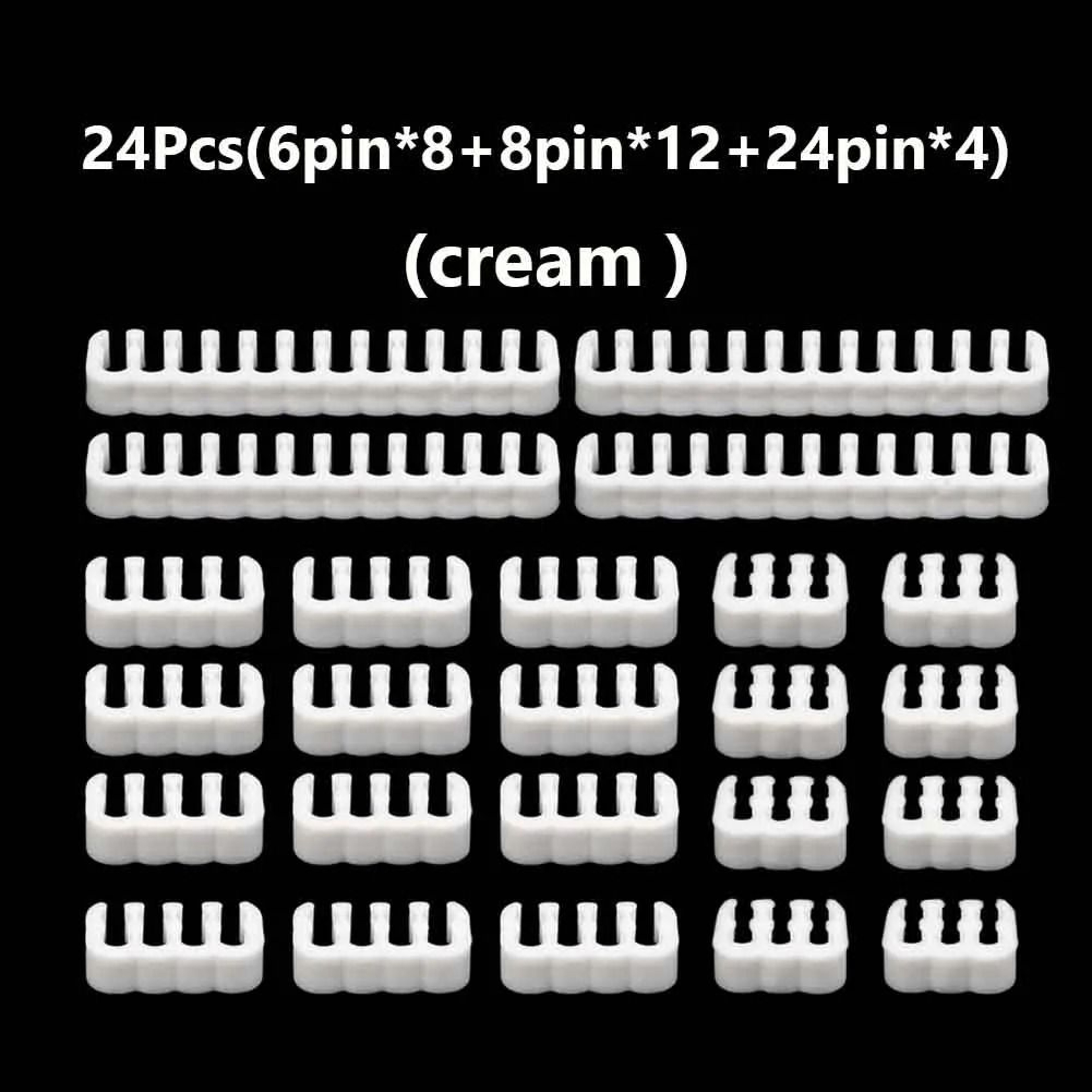 24Piece PC Cable Comb Set  Premium Wire Management Clamps  Motherboard  GPU Power Cable Organizer 8