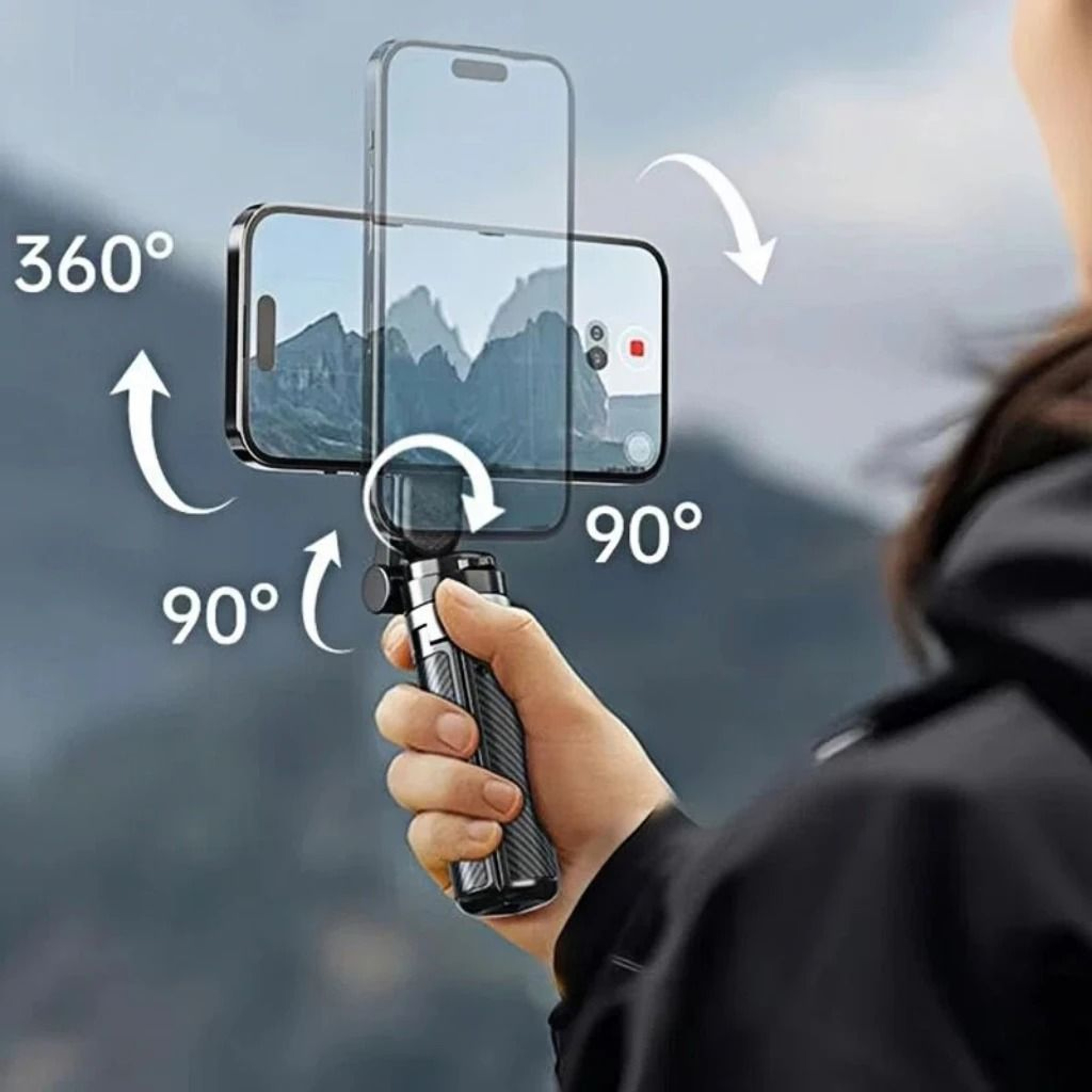 4in1 Magnetic Mini Selfie Stick  360 Rotating Wireless Bluetooth Stand  Professional Magnetic Phone 3