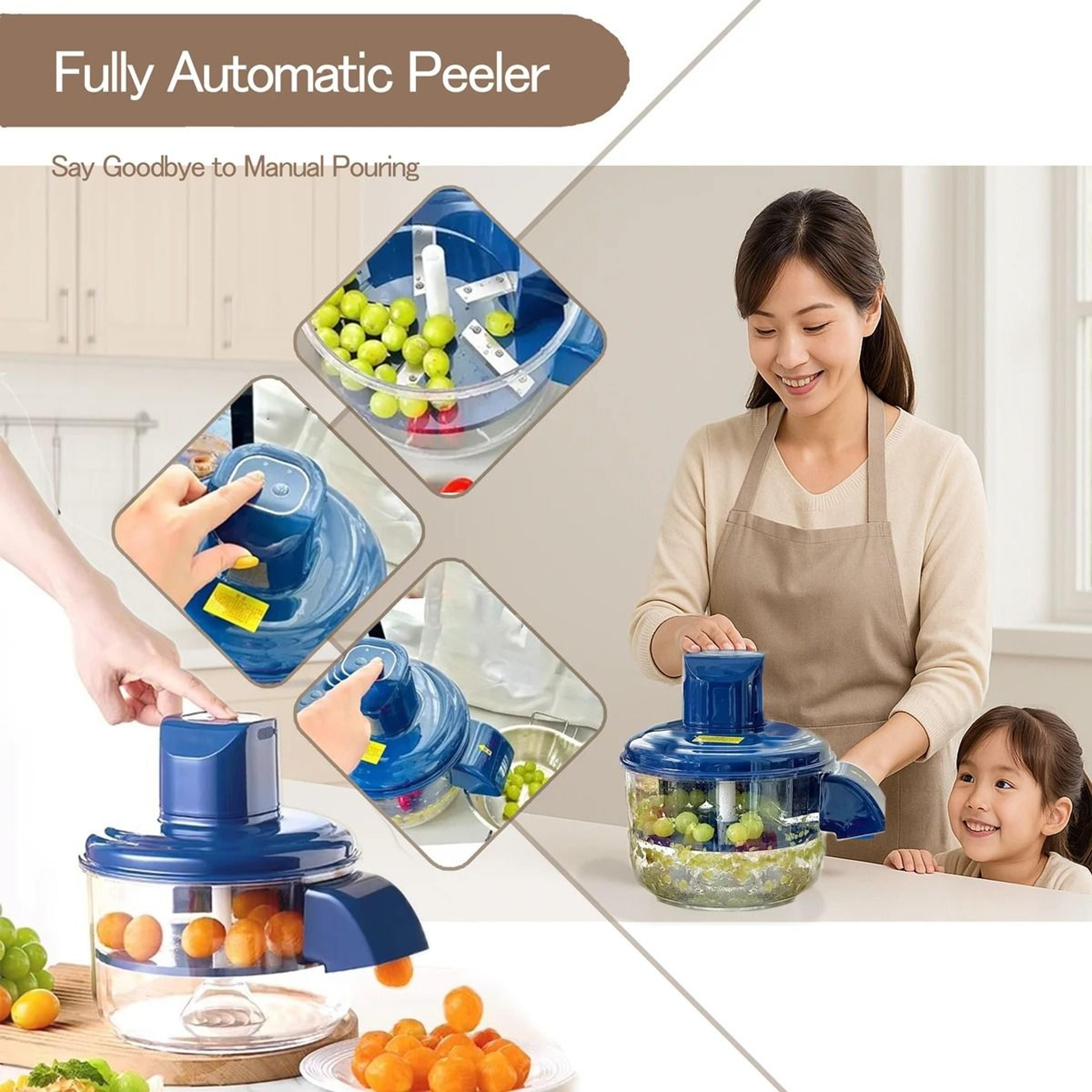 Automatic Electric Grape Peeler  Rechargeable Brushless Motor Fruit Peeler For Cherry Tomatoes  Gar 1