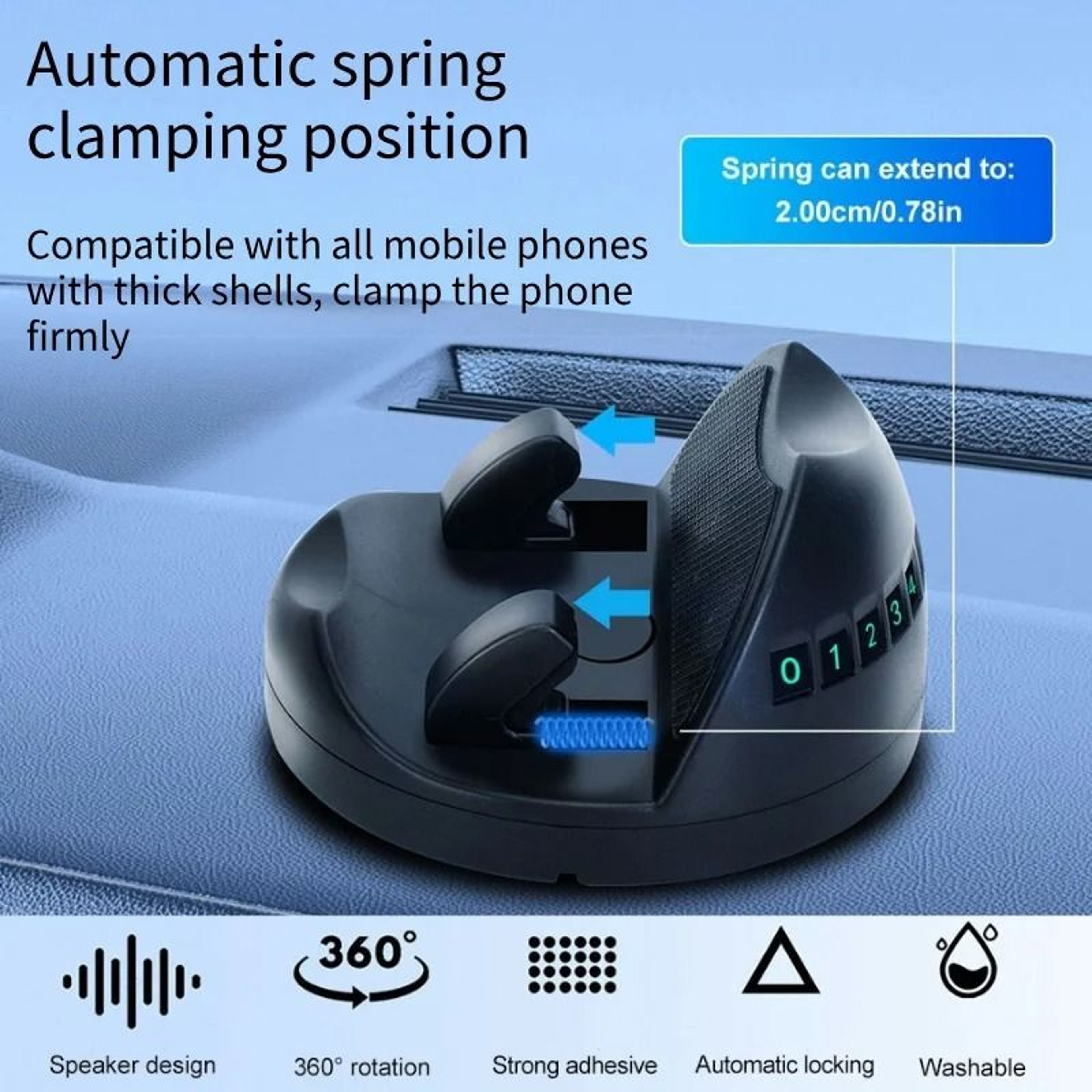360 Dashboard HUD Phone Mount  Stable HeadUp Navigation Stand  Universal Auto Holder With Luminous  4