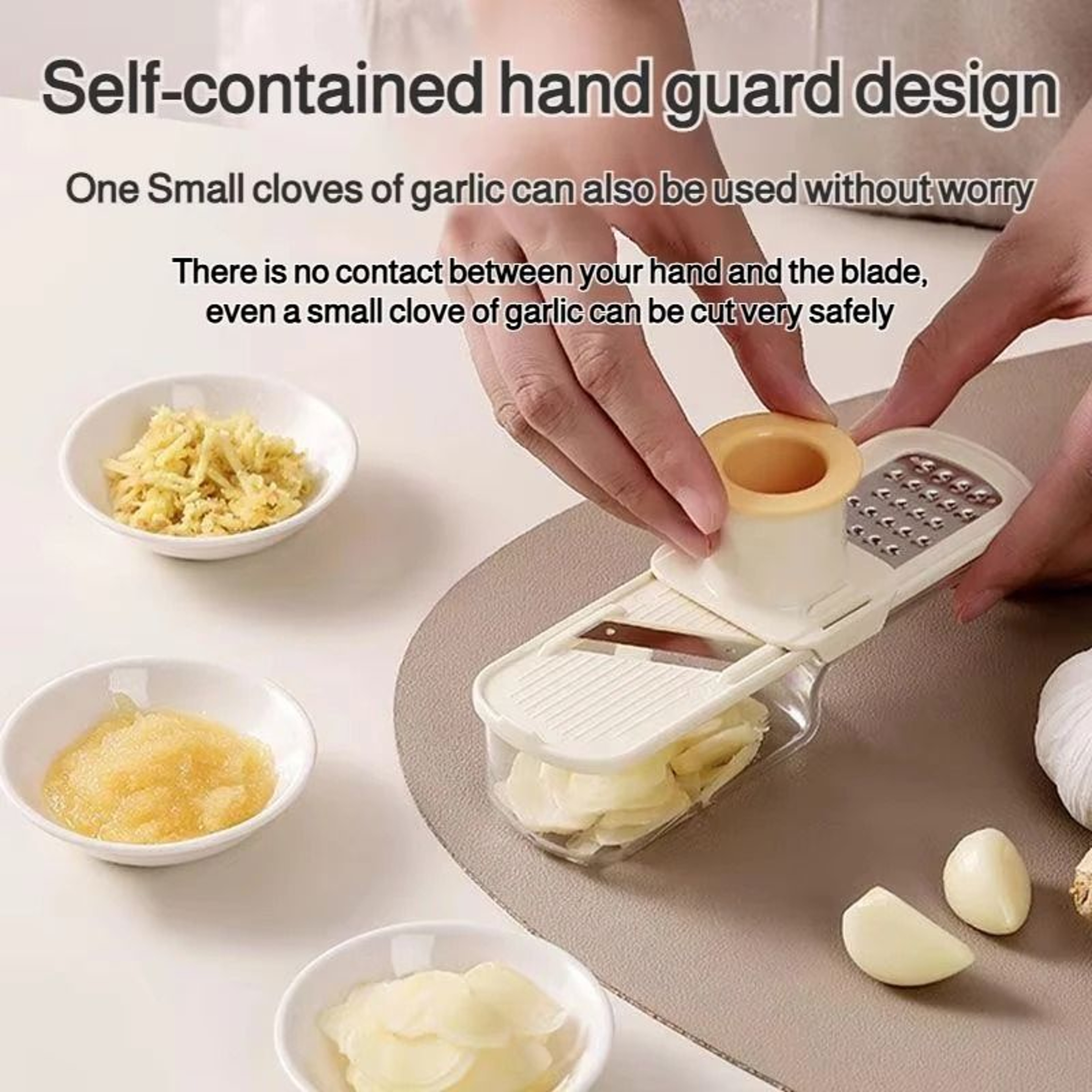 3in1 Multifunctional Garlic Grinder  Home Kitchen Slicer  Professional Ginger Grater  AllinOne Prep 3