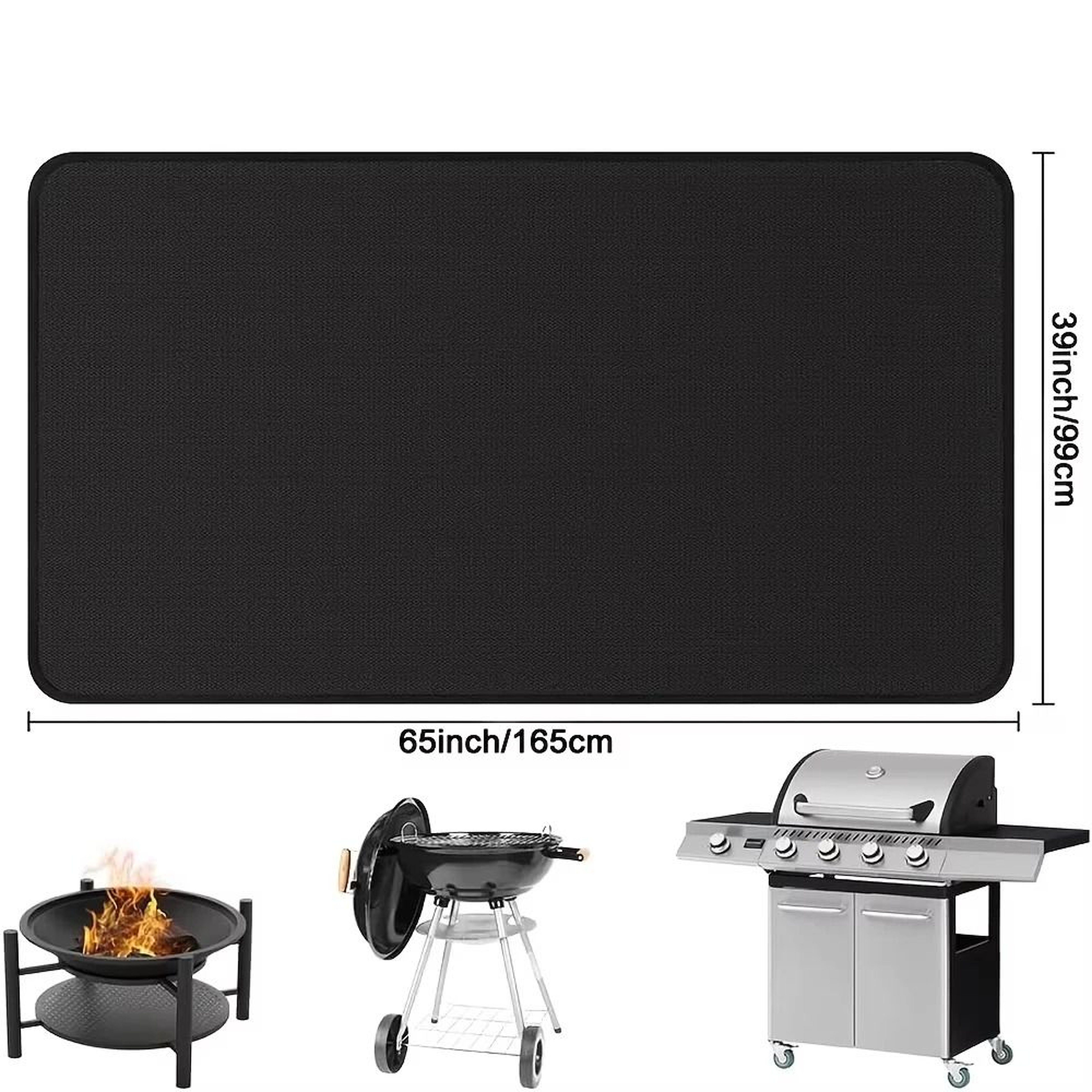 Outdoor Fire Pit  BBQ Protective Mat  Flame Retardant HeatResistant Pad  HeavyDuty Floor  Deck Guar 1