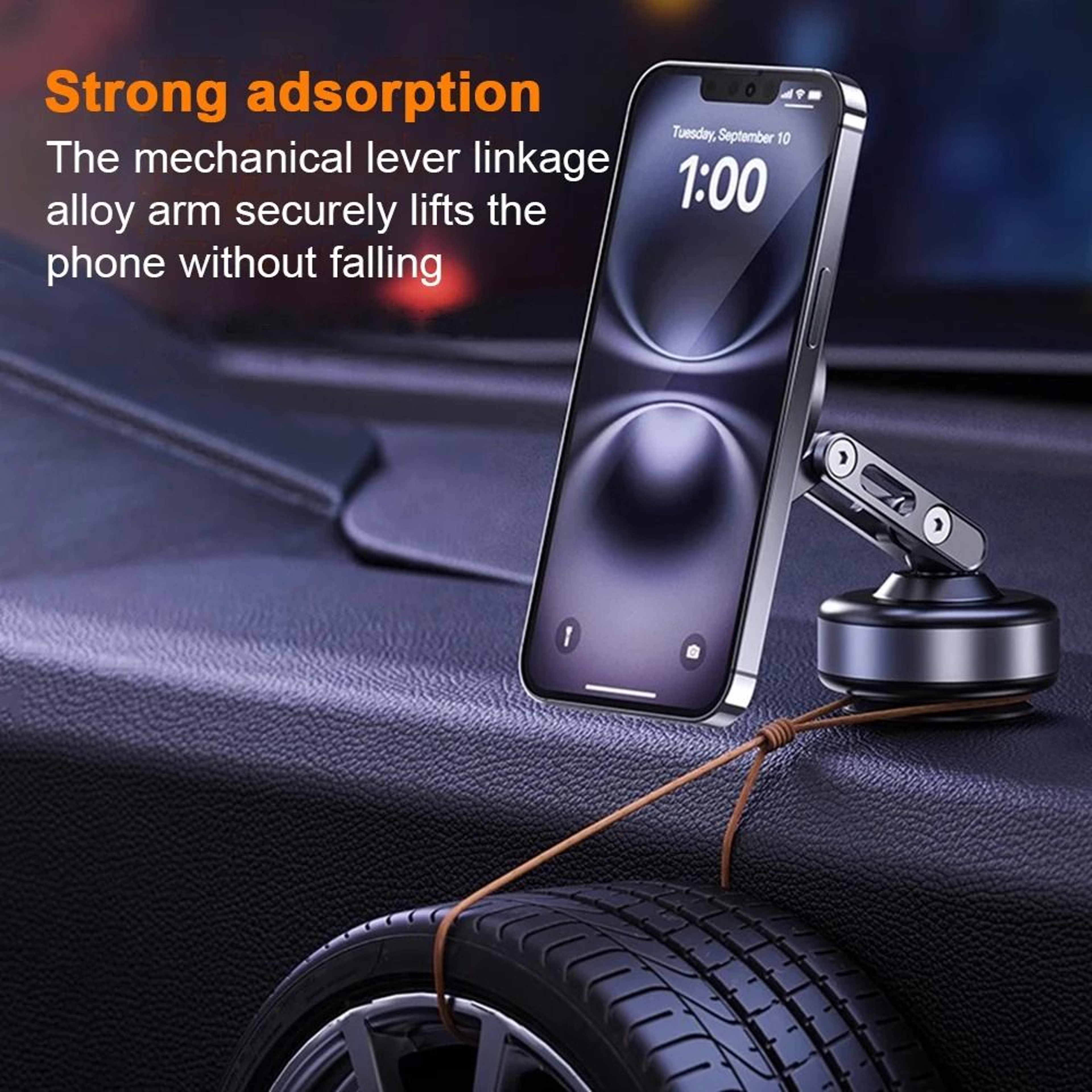 X93 Magnetic Electric Vacuum Phone Mount  360 Rotating Folding Stand For Car Gym  Desktop Streaming 4